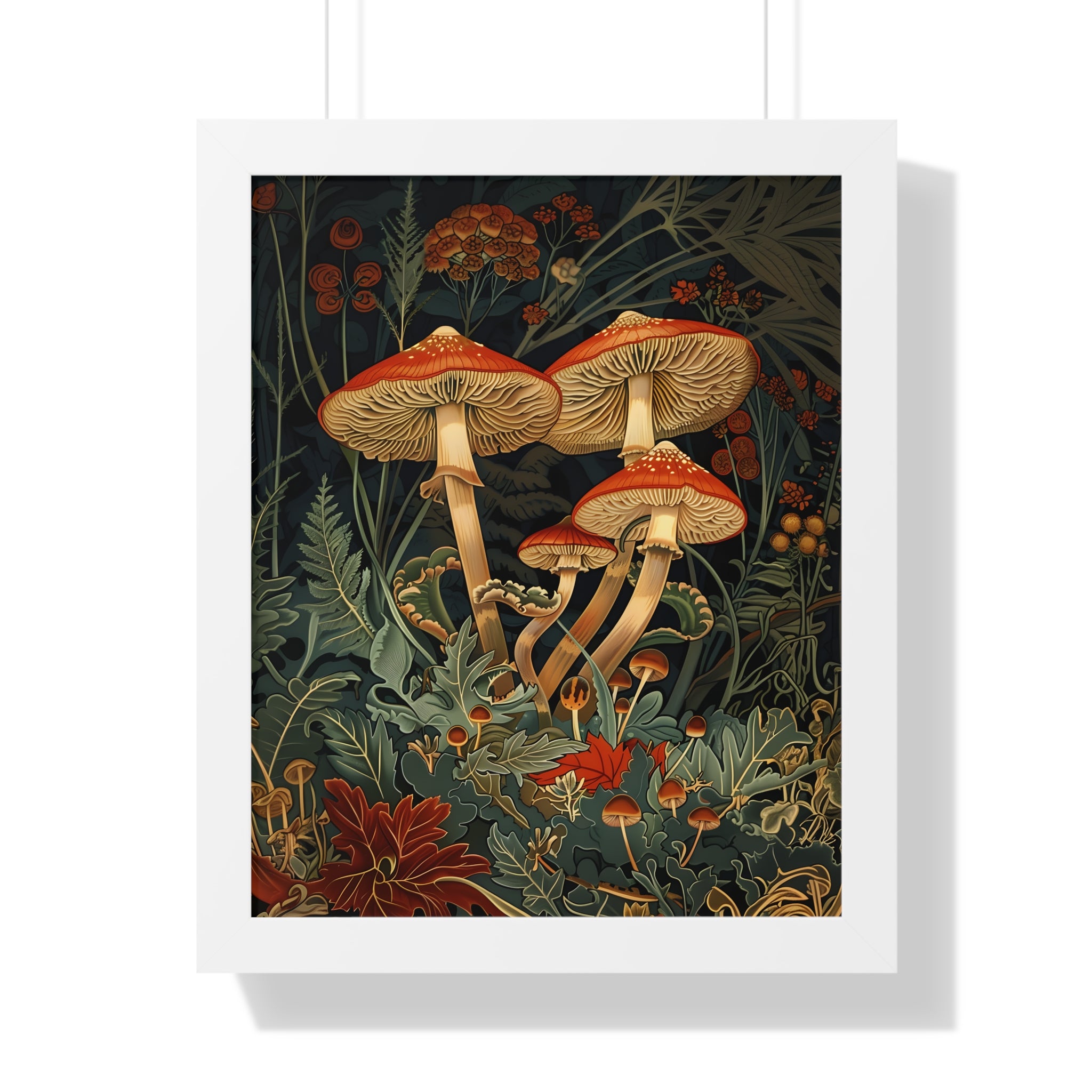Framed Paper Print - Elegant Mushroom Reverie