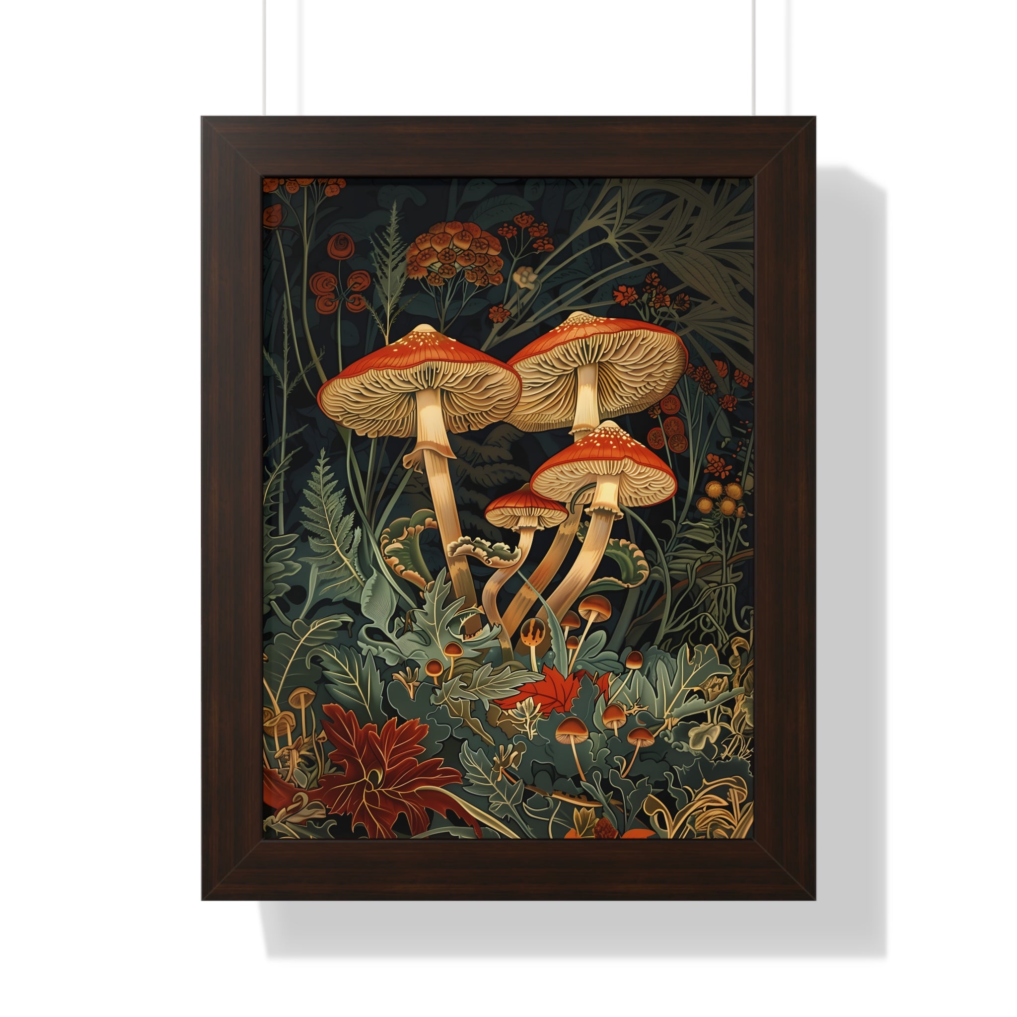 Framed Paper Print - Elegant Mushroom Reverie