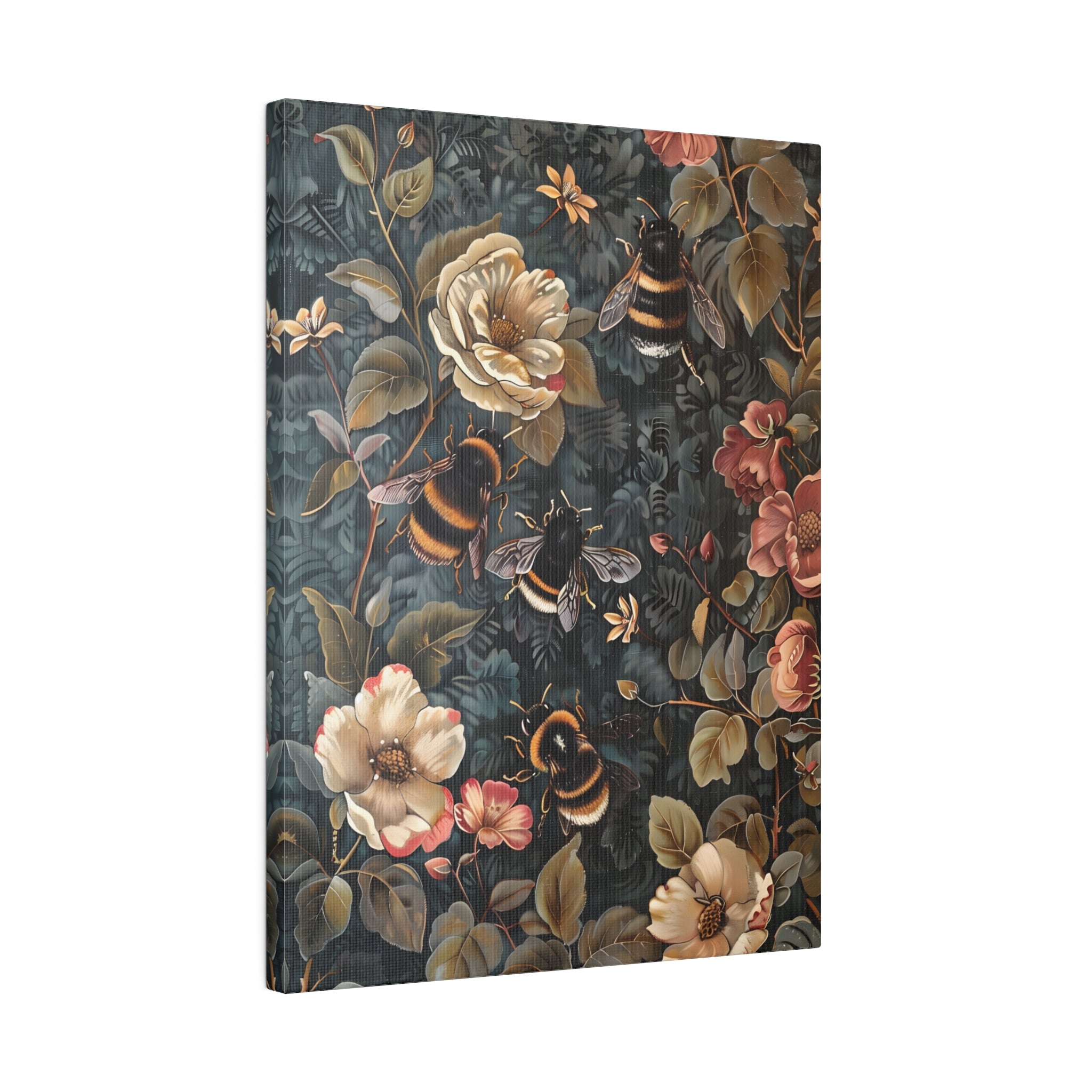 .75" Matte Canvas - Bumblebee Botanical Rhapsody