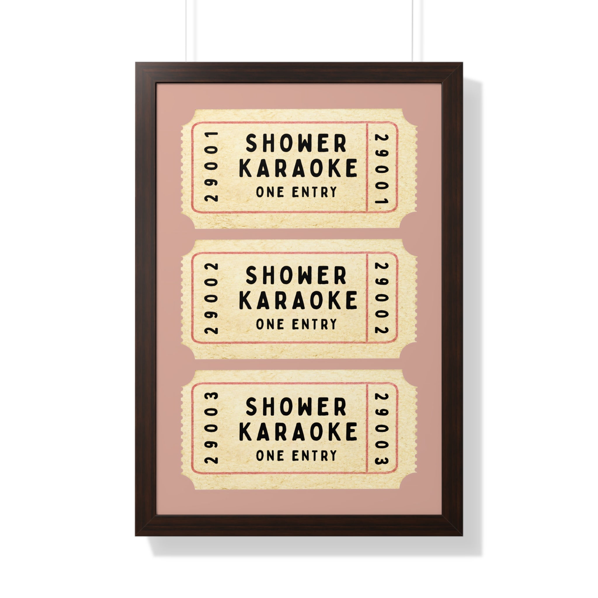Framed Paper Print - Shower Karaoke Admit Ticket