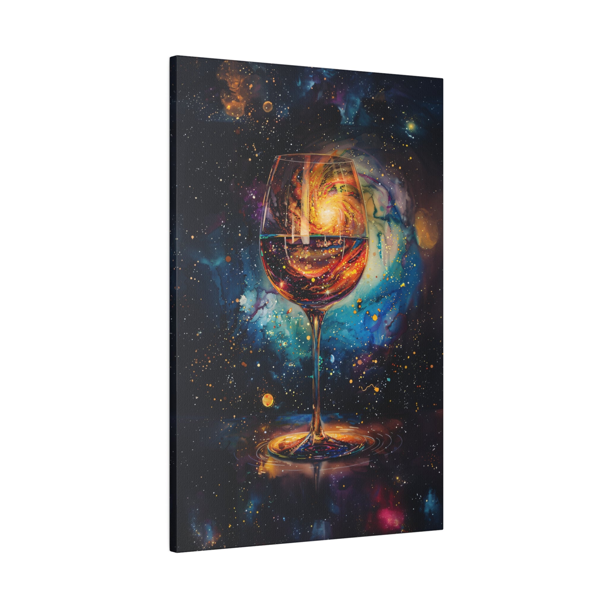 .75" Matte Canvas - Cosmic Swirl in Wine Glass