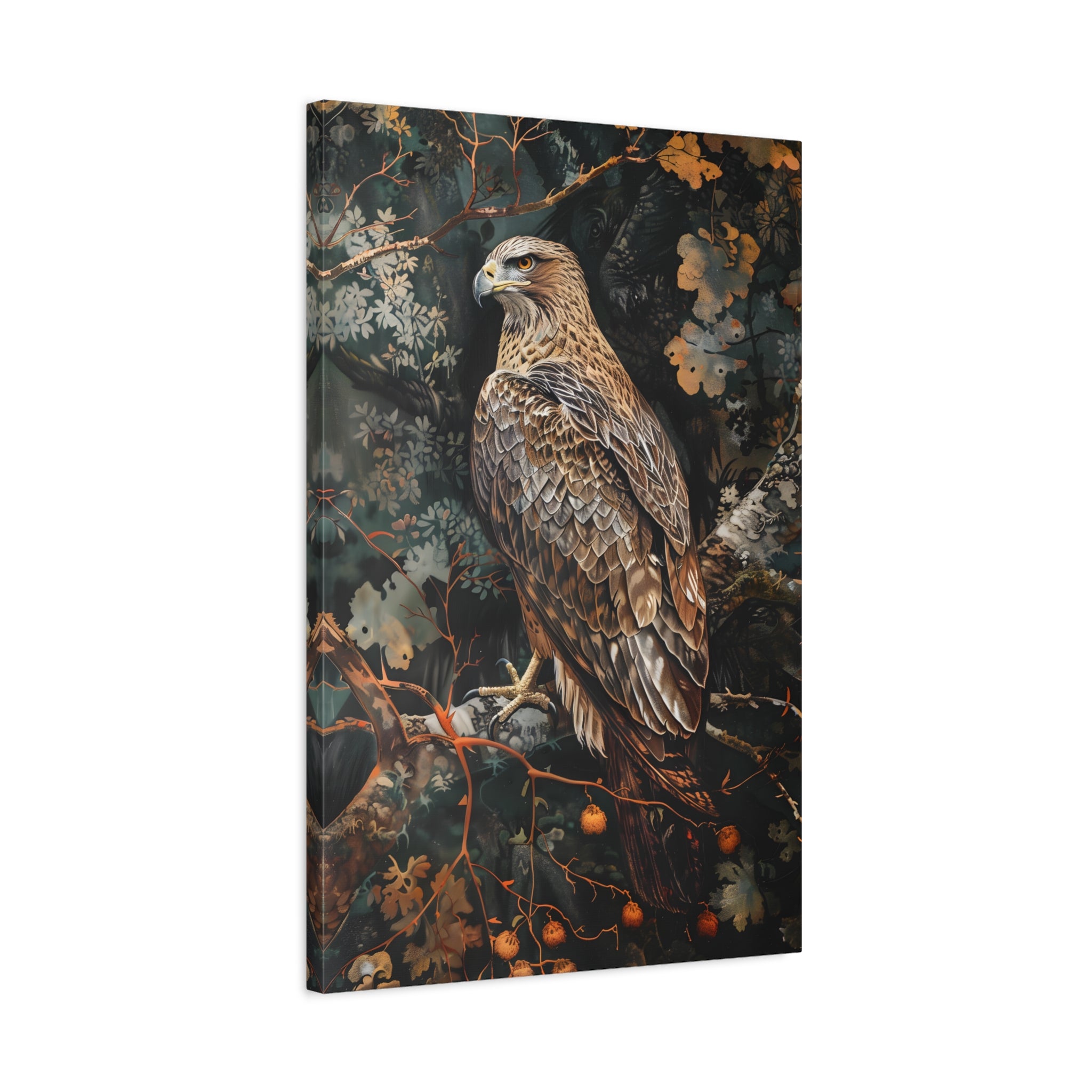 1.25" Matte Canvas - Majestic Hawk in Autumn
