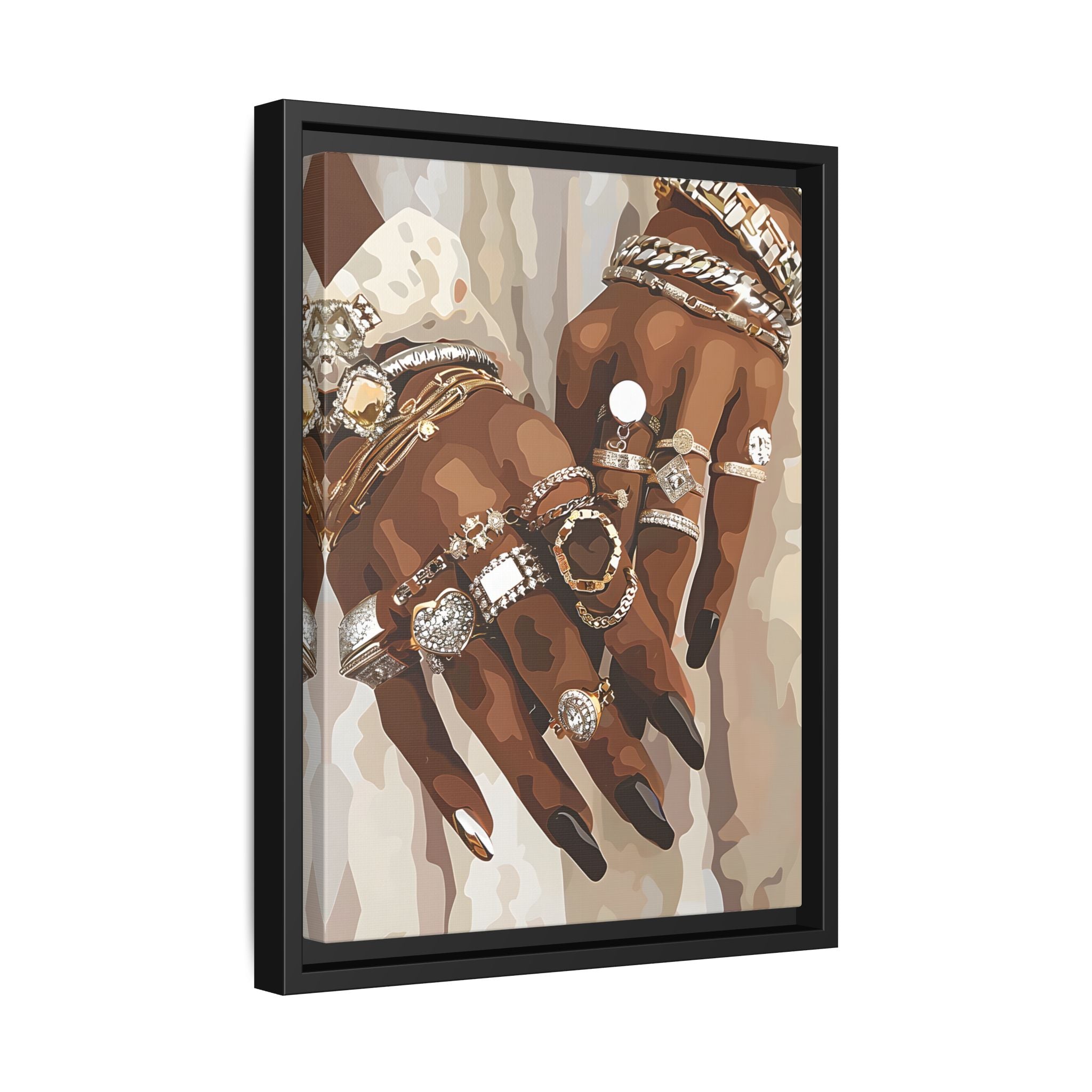 Framed Canvas - Layered Luxe Jewelry Hands