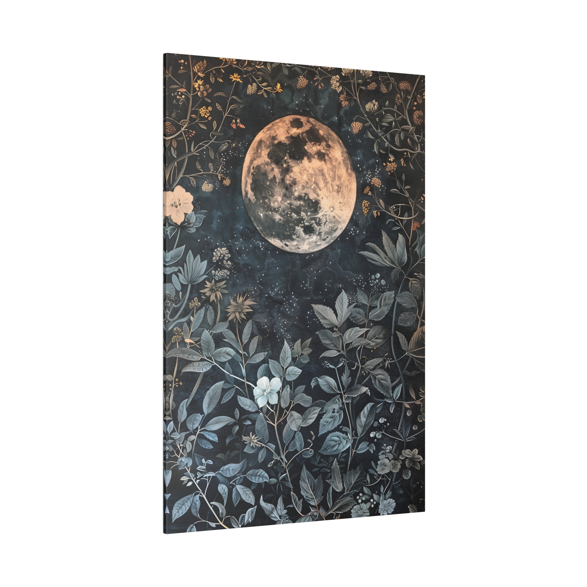 .75" Matte Canvas - Midnight Moonlit Garden