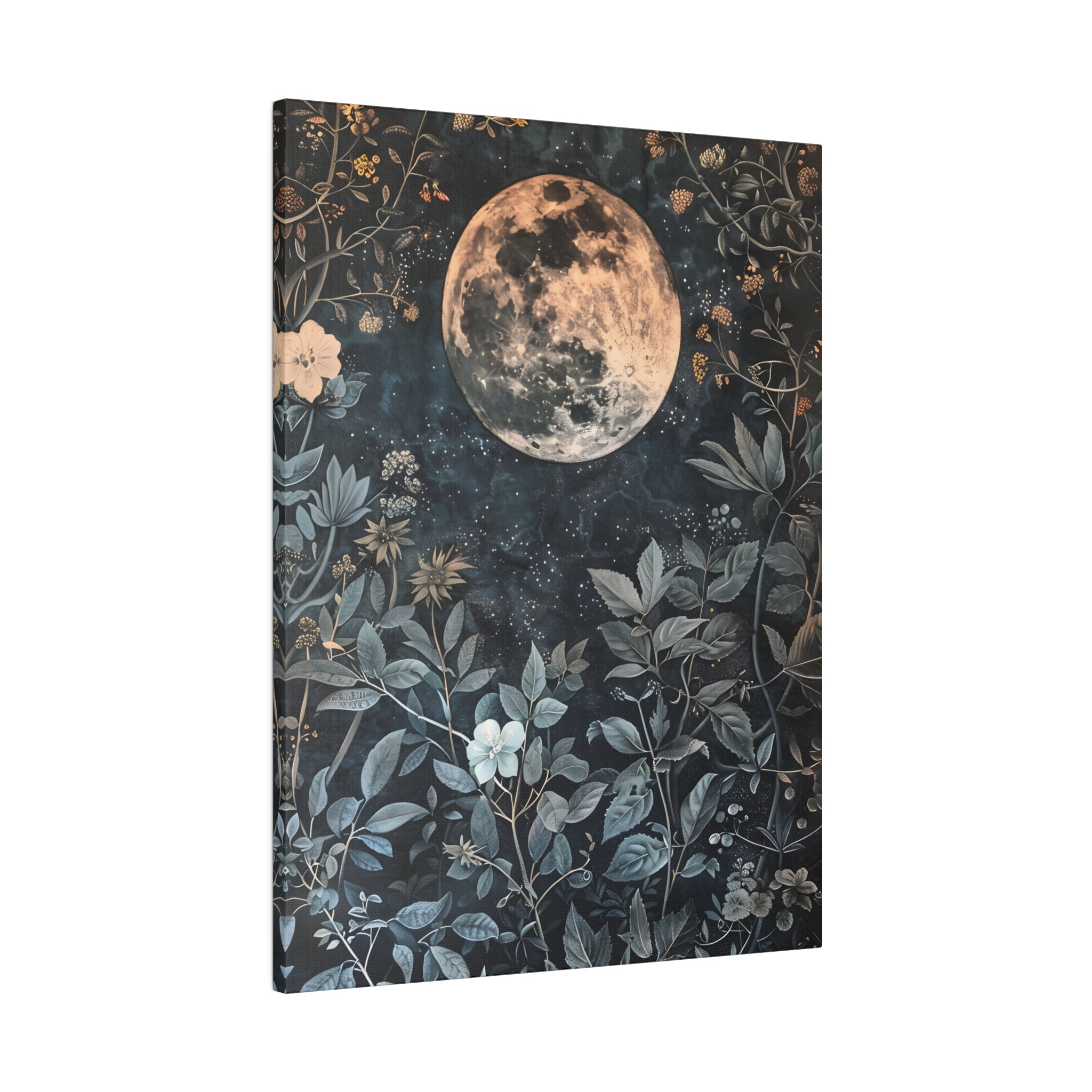 .75" Matte Canvas - Midnight Moonlit Garden