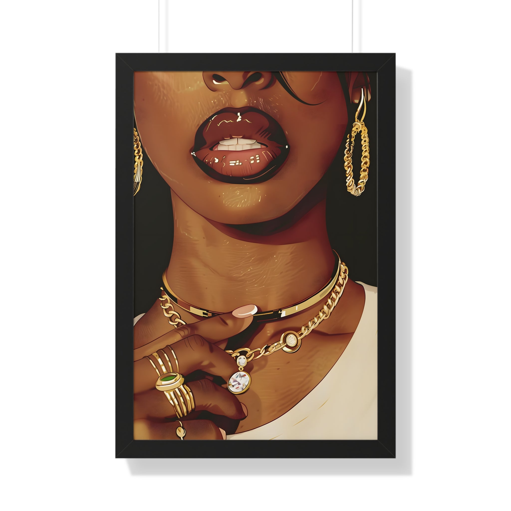 Framed Paper Print - Golden Luxe Confidence Portrait