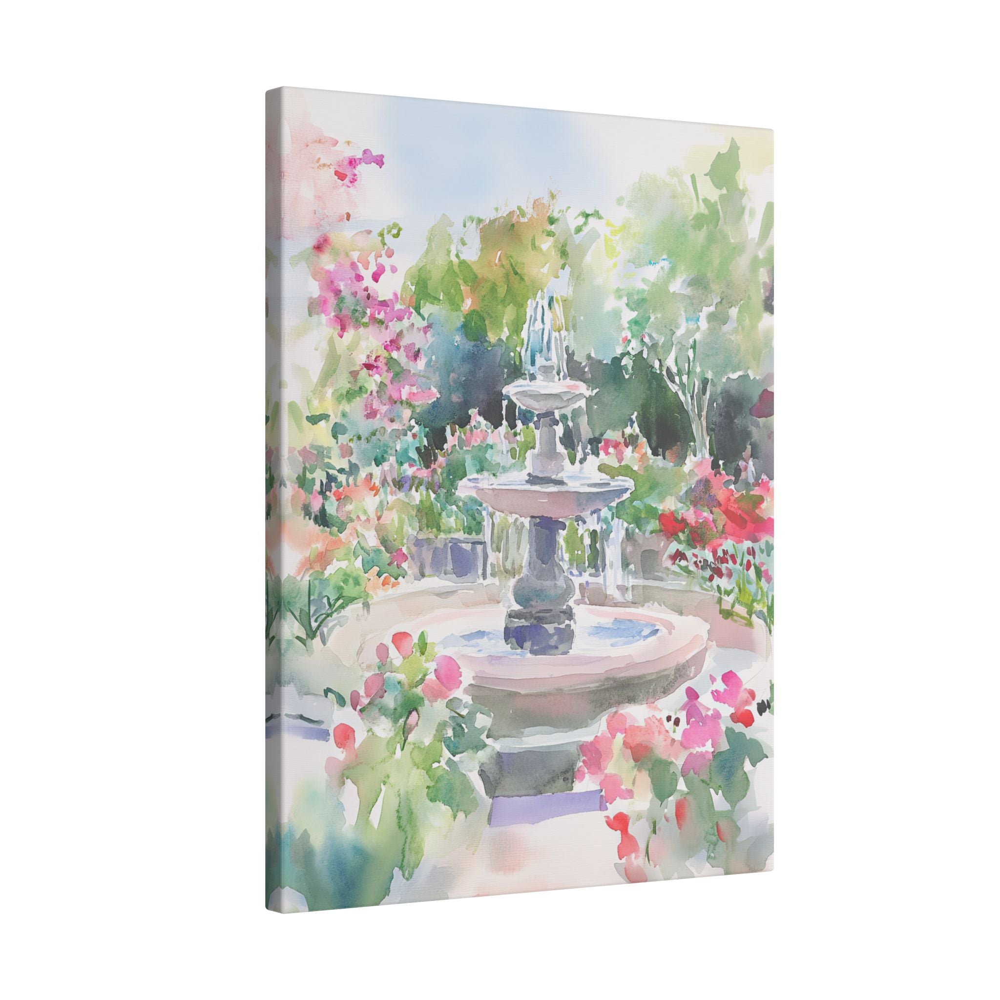 .75" Matte Canvas - Charleston Garden Fountain View