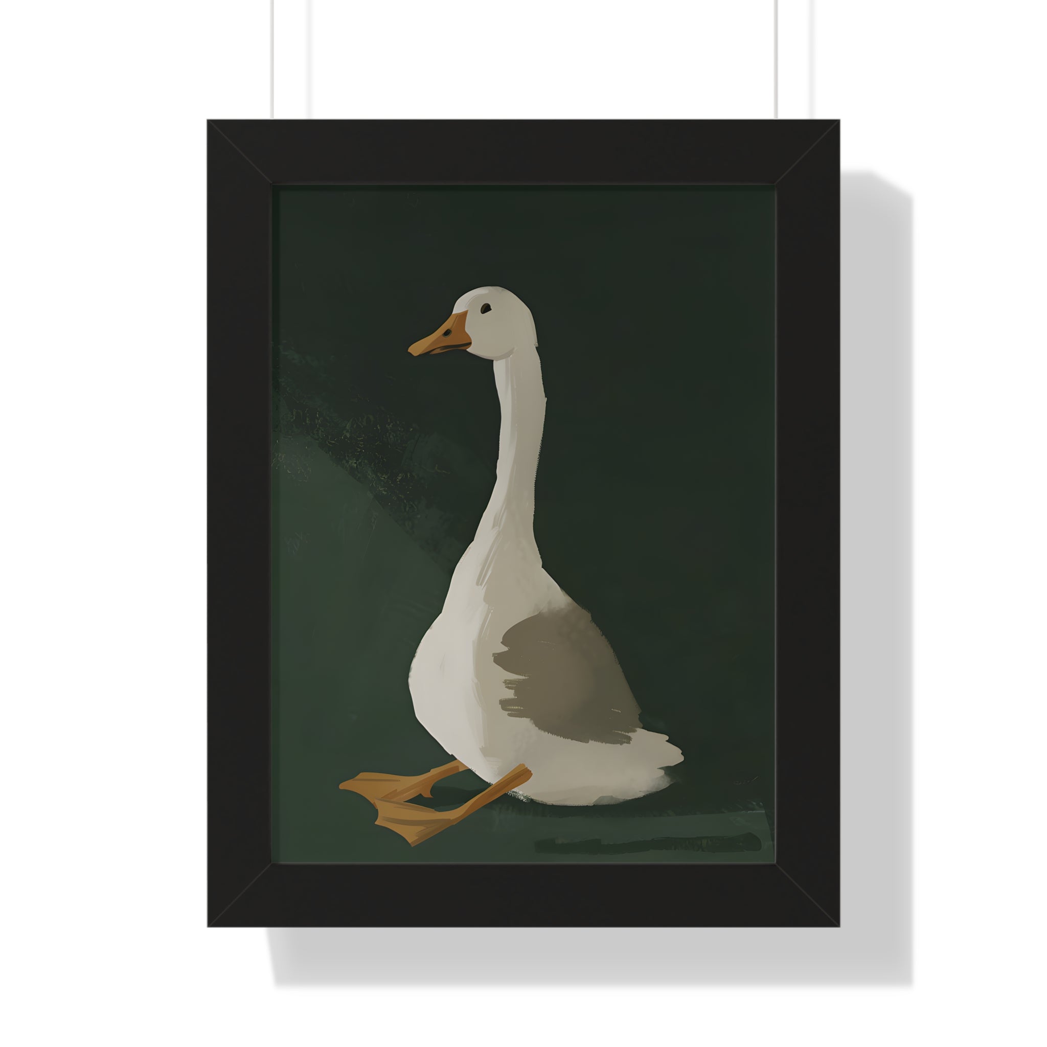 Framed Paper Print - Sitting Goose in Spotlight
