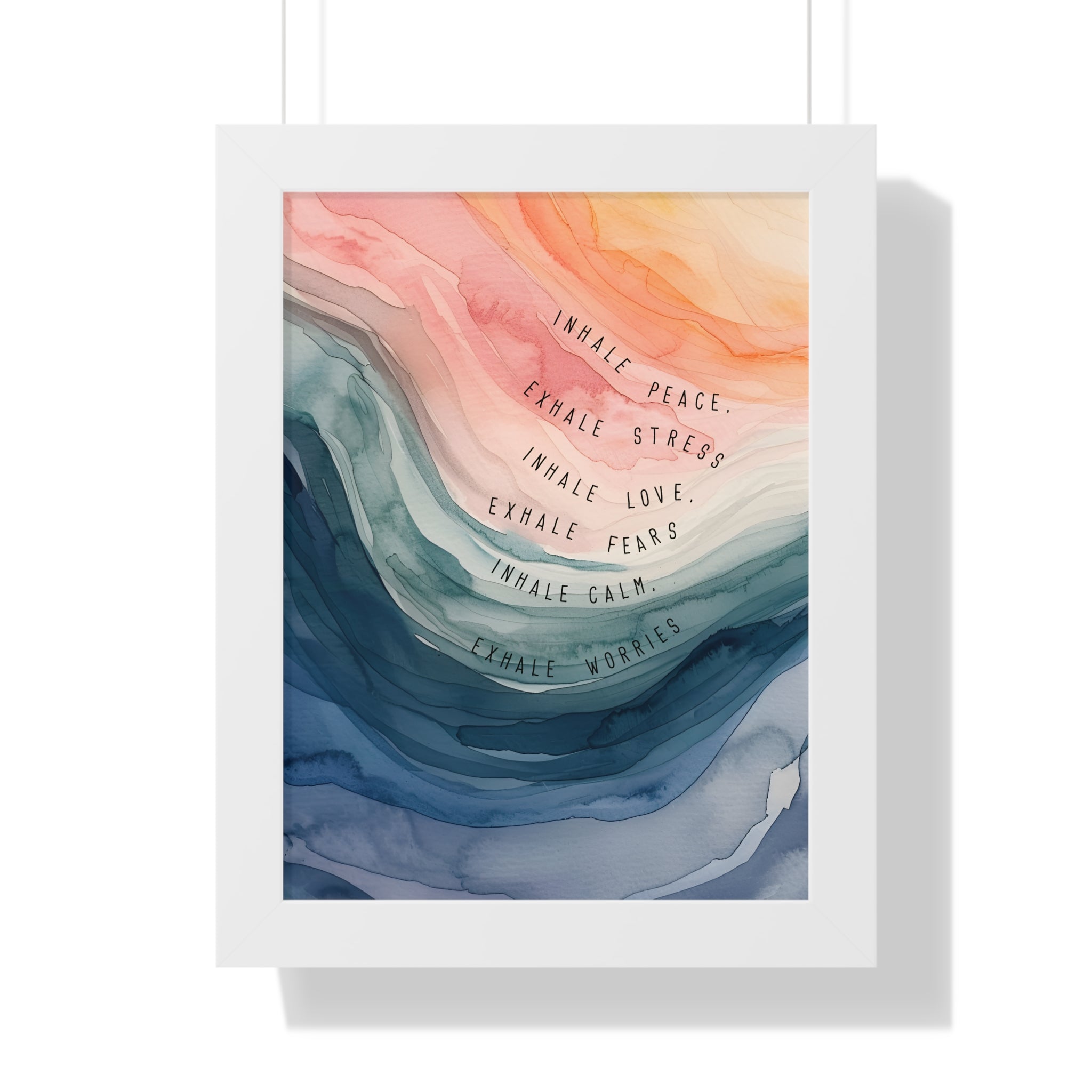 Framed Paper Print - Inhale Exhale Watercolor Calm