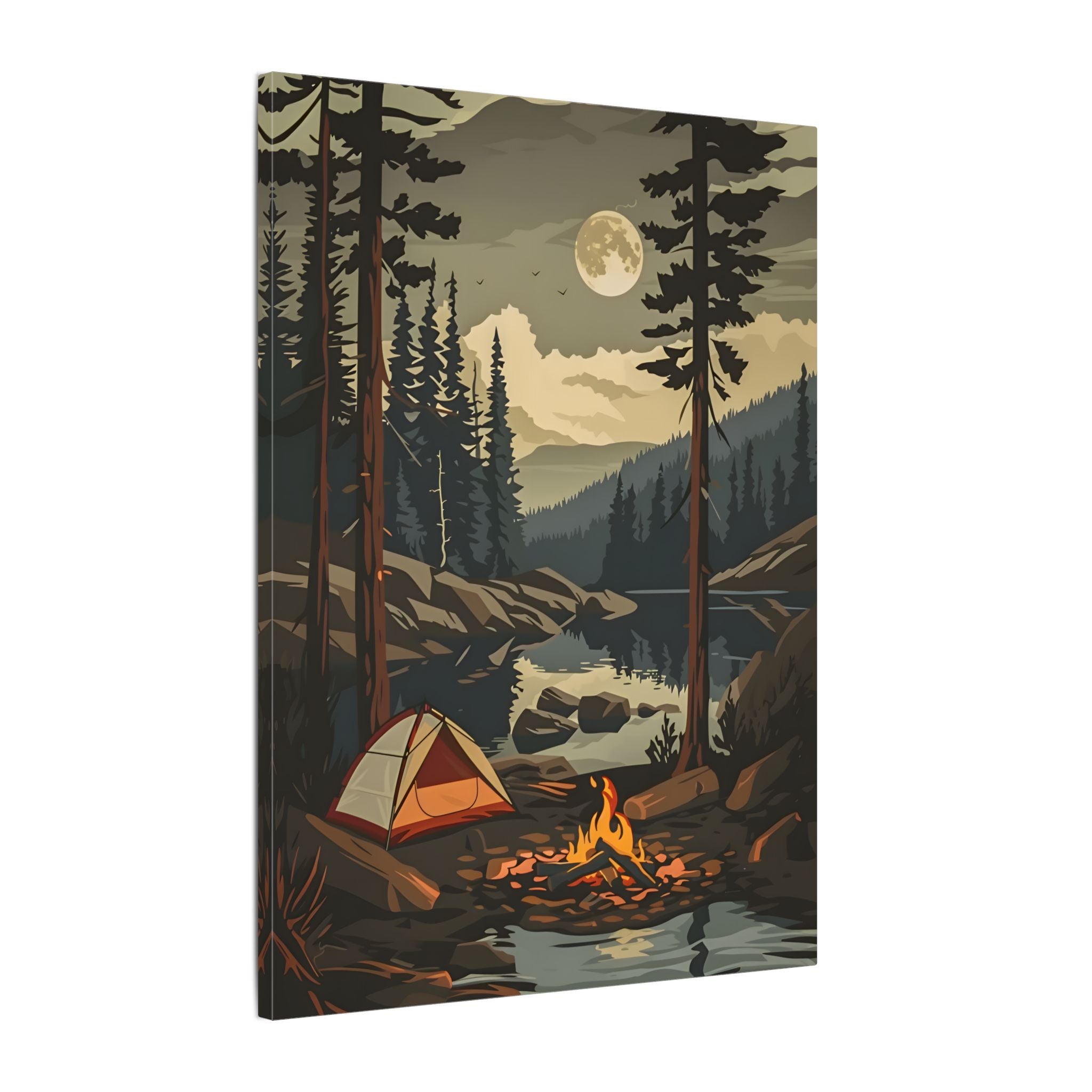 .75" Matte Canvas - Moonlit Campfire Escape
