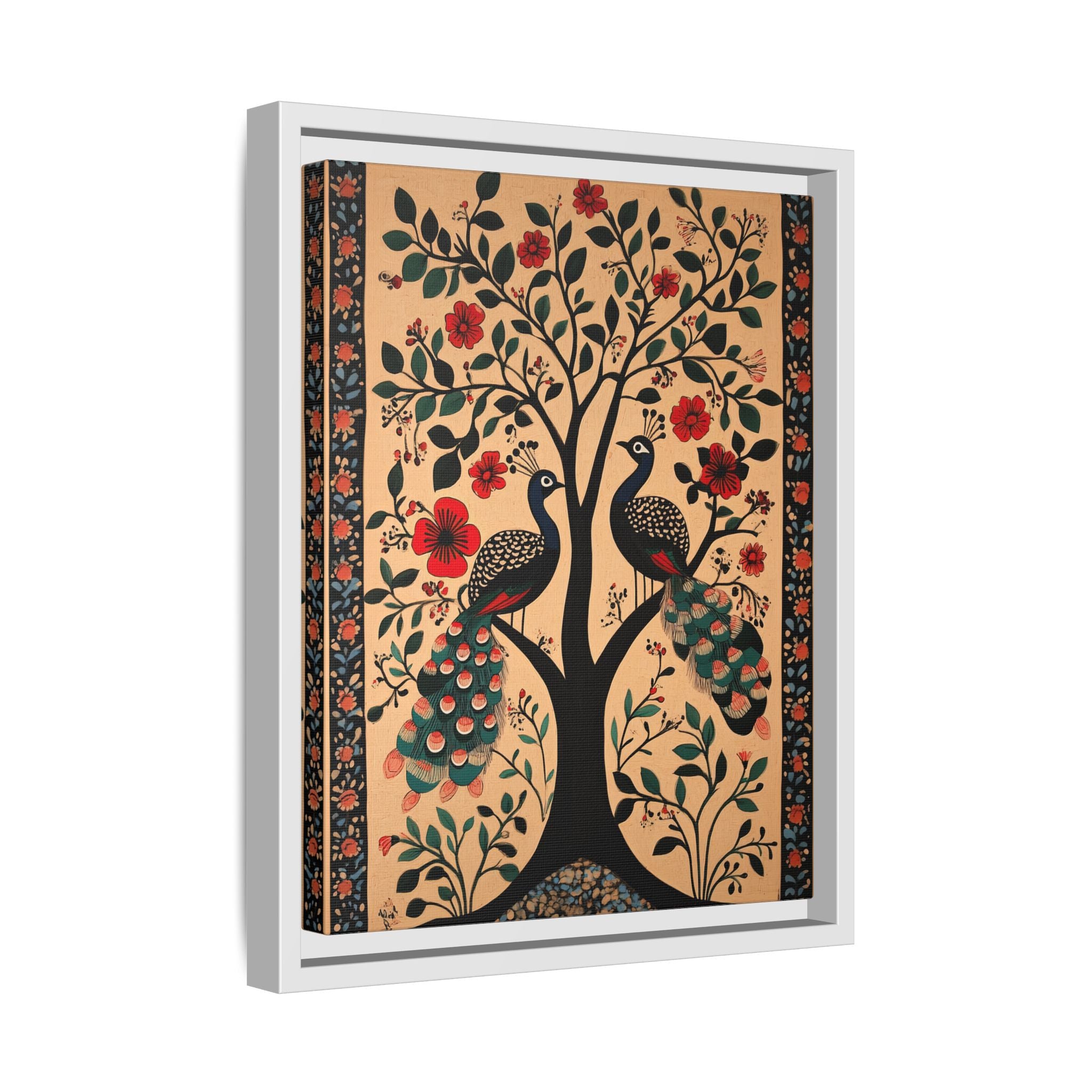 Framed Canvas - Lovers Under Blooming Canopy