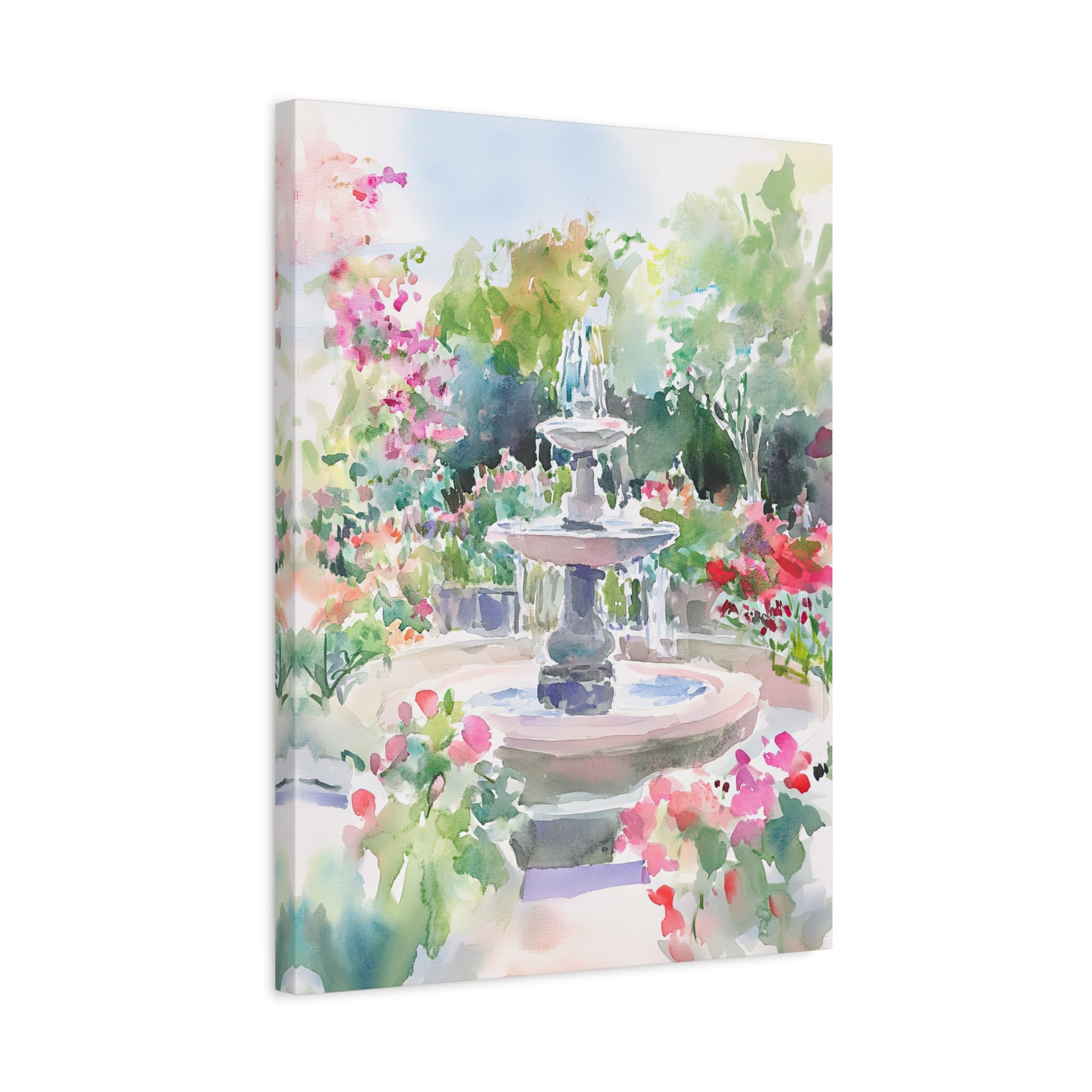 1.25" Matte Canvas - Charleston Garden Fountain View