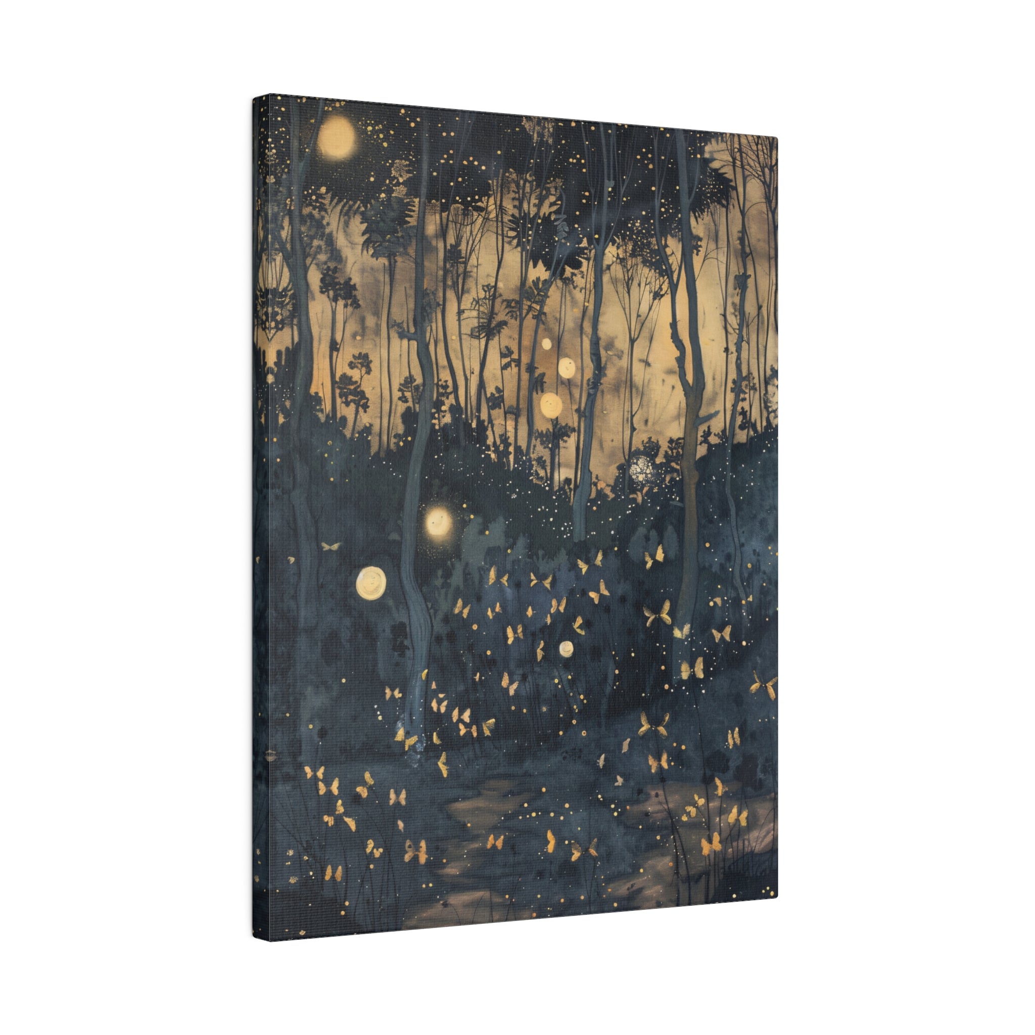 .75" Matte Canvas - Golden Firefly Nightscape