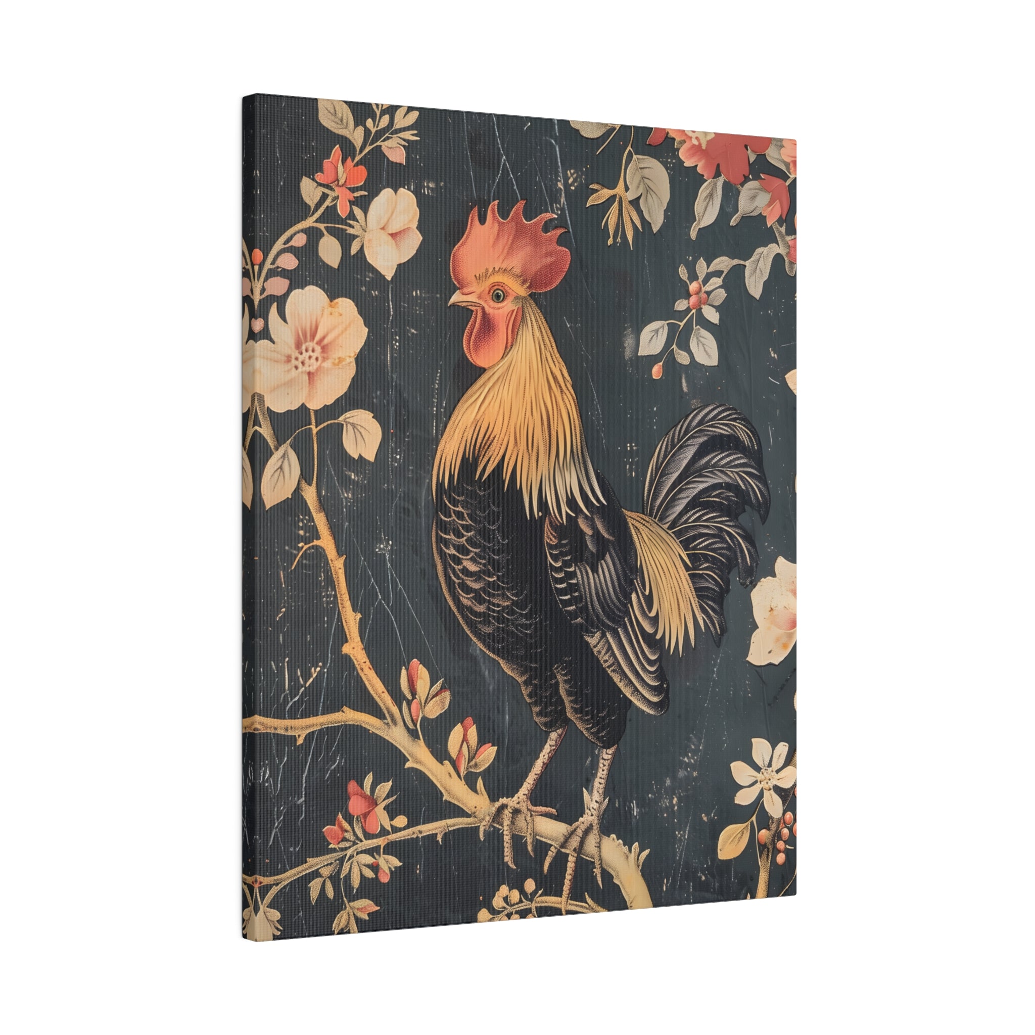 .75" Matte Canvas - Blooming Rooster Glory