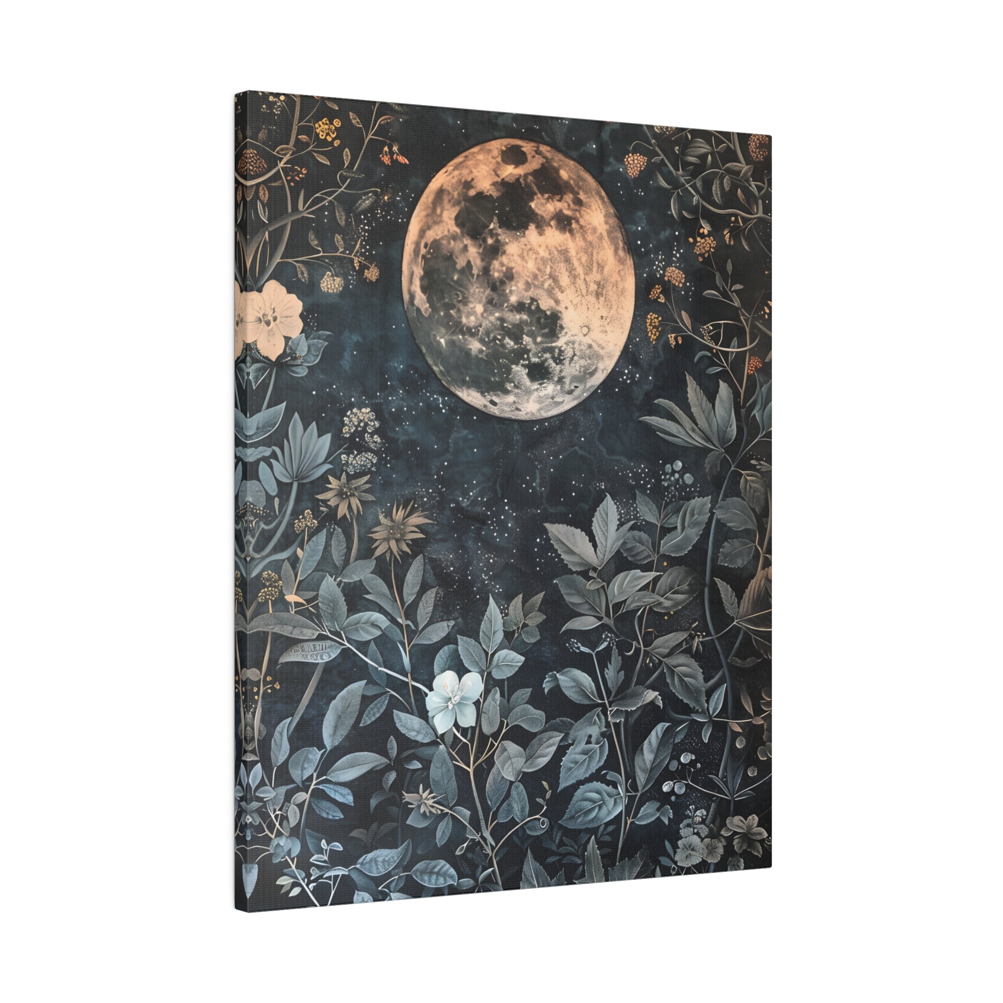 .75" Matte Canvas - Midnight Moonlit Garden