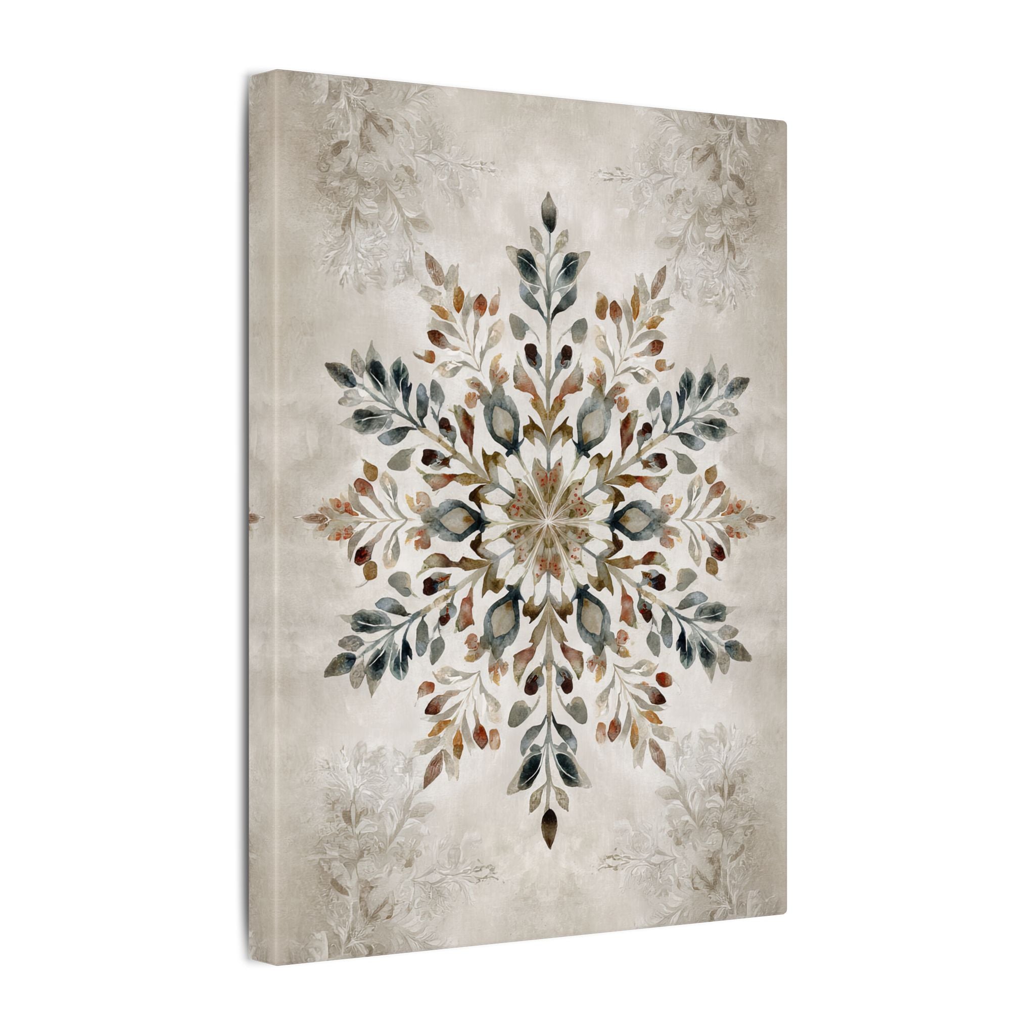 .75" Matte Canvas - Nordic Botanical Snowflake