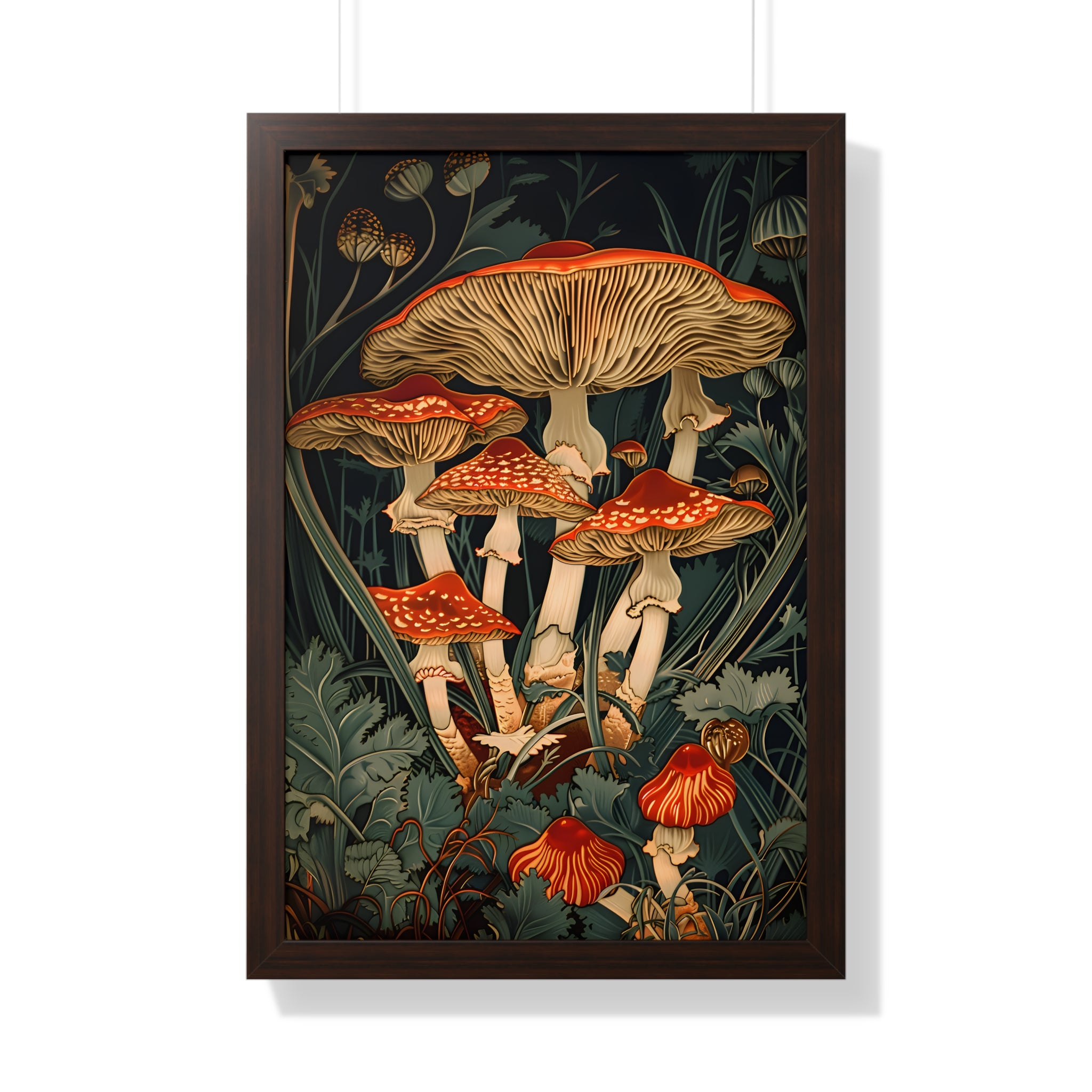 Framed Paper Print - Woodland Mushrooms Revival