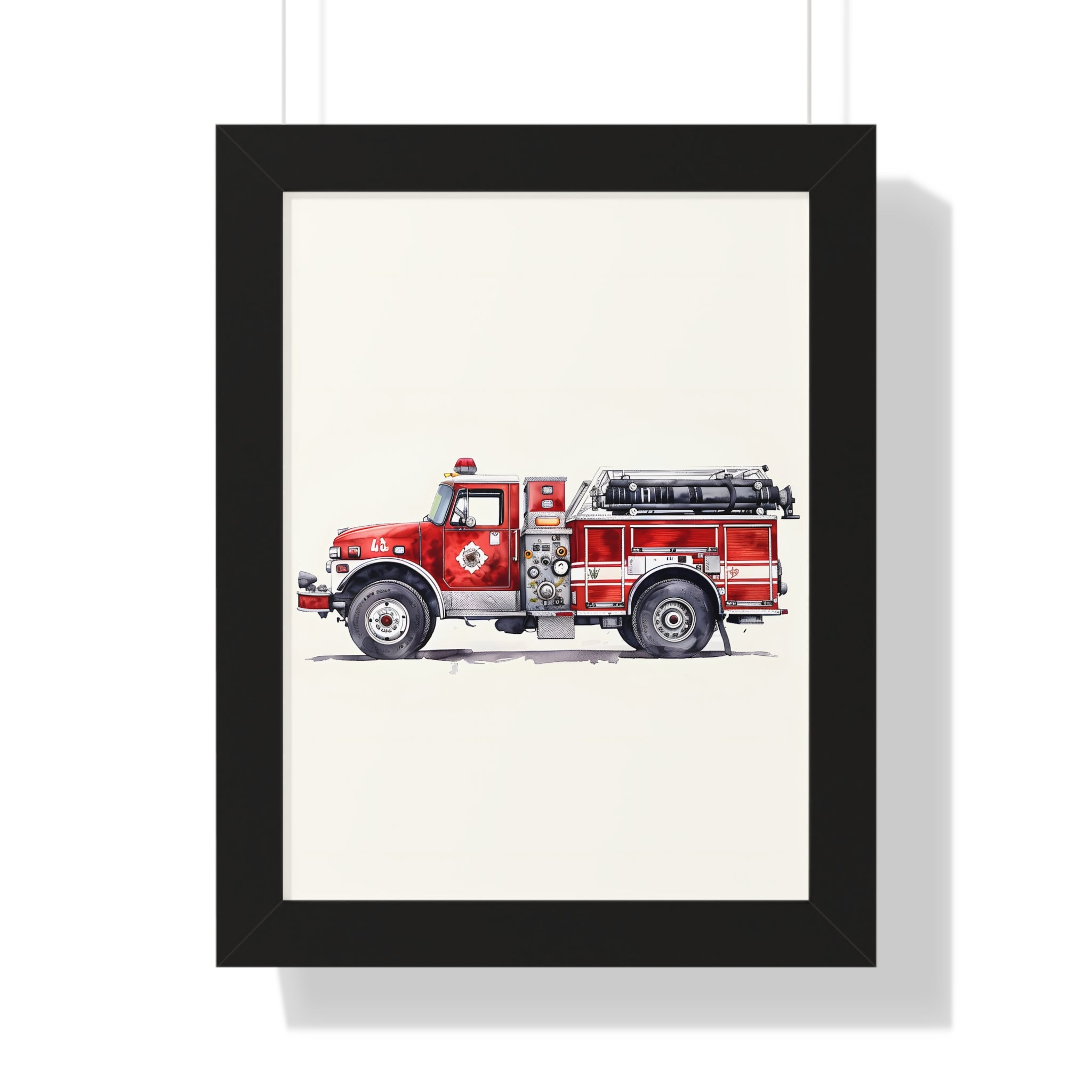 Framed Paper Print - Classic Pumper Firetruck