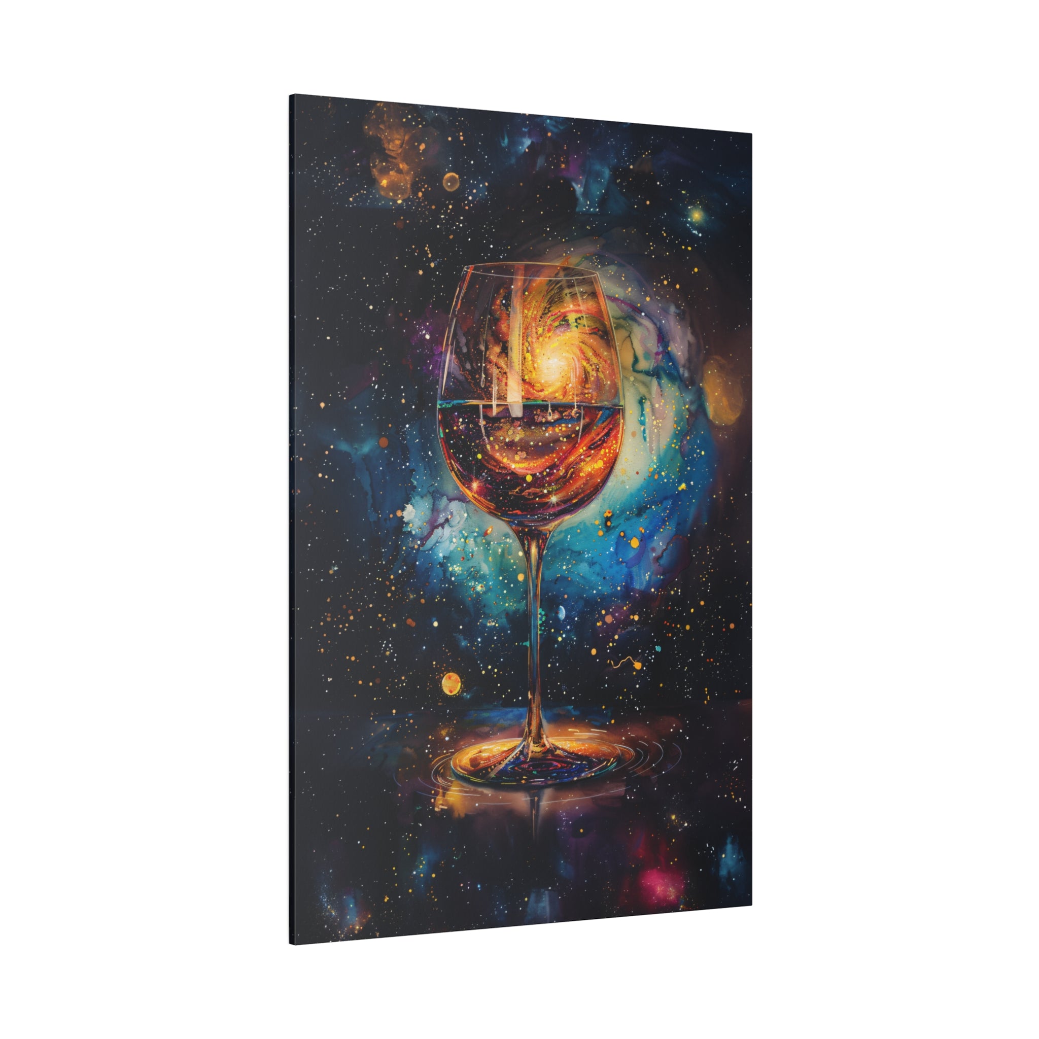.75" Matte Canvas - Cosmic Swirl in Wine Glass