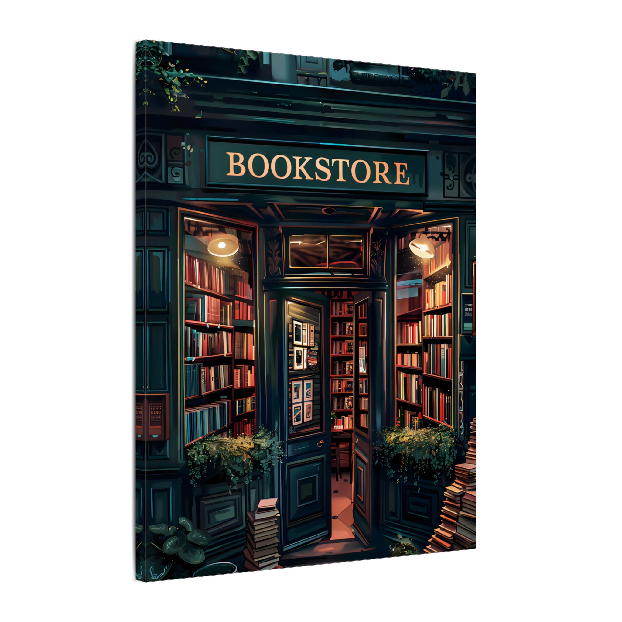 .75" Matte Canvas - Midnight Bookstore Glow