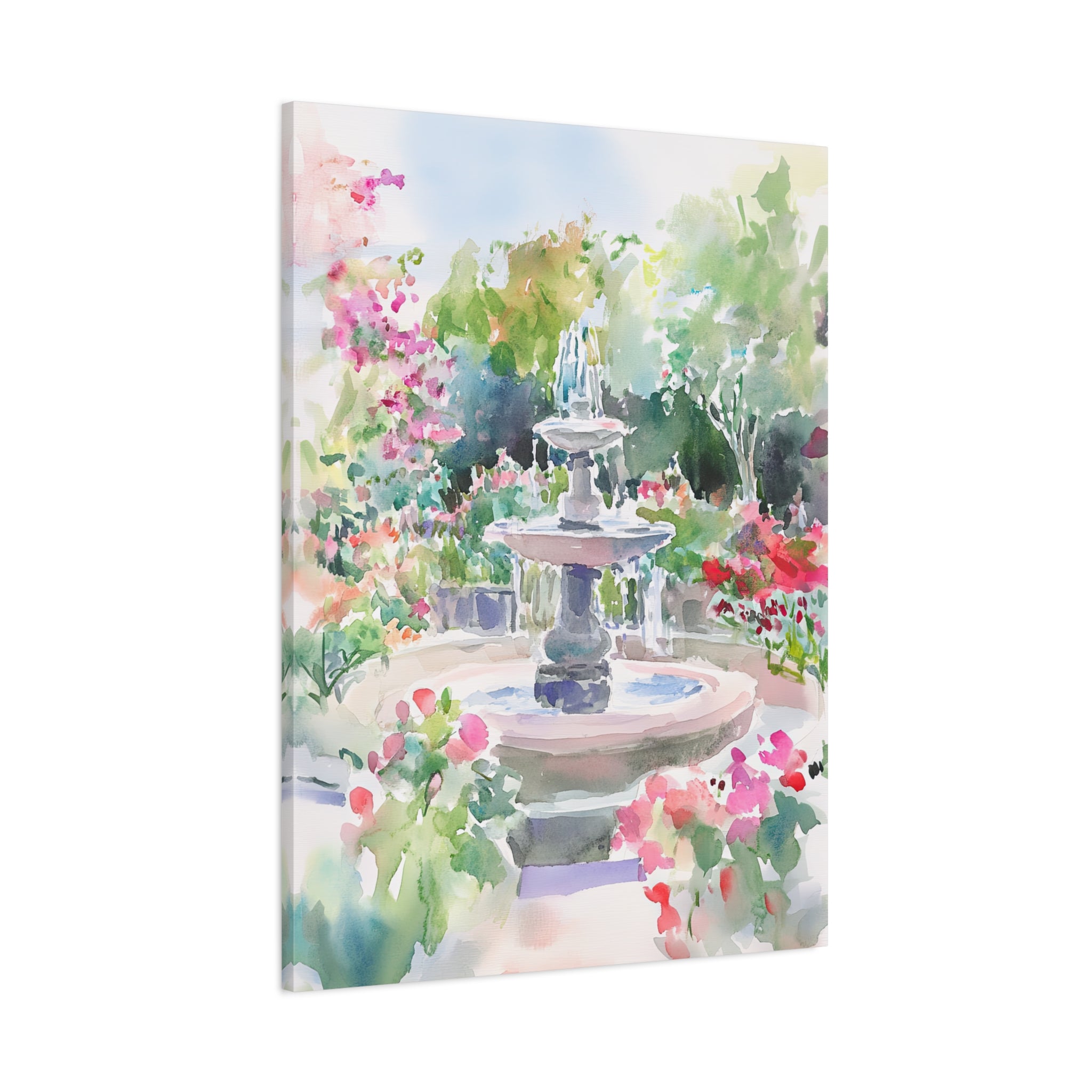 1.25" Matte Canvas - Charleston Garden Fountain View