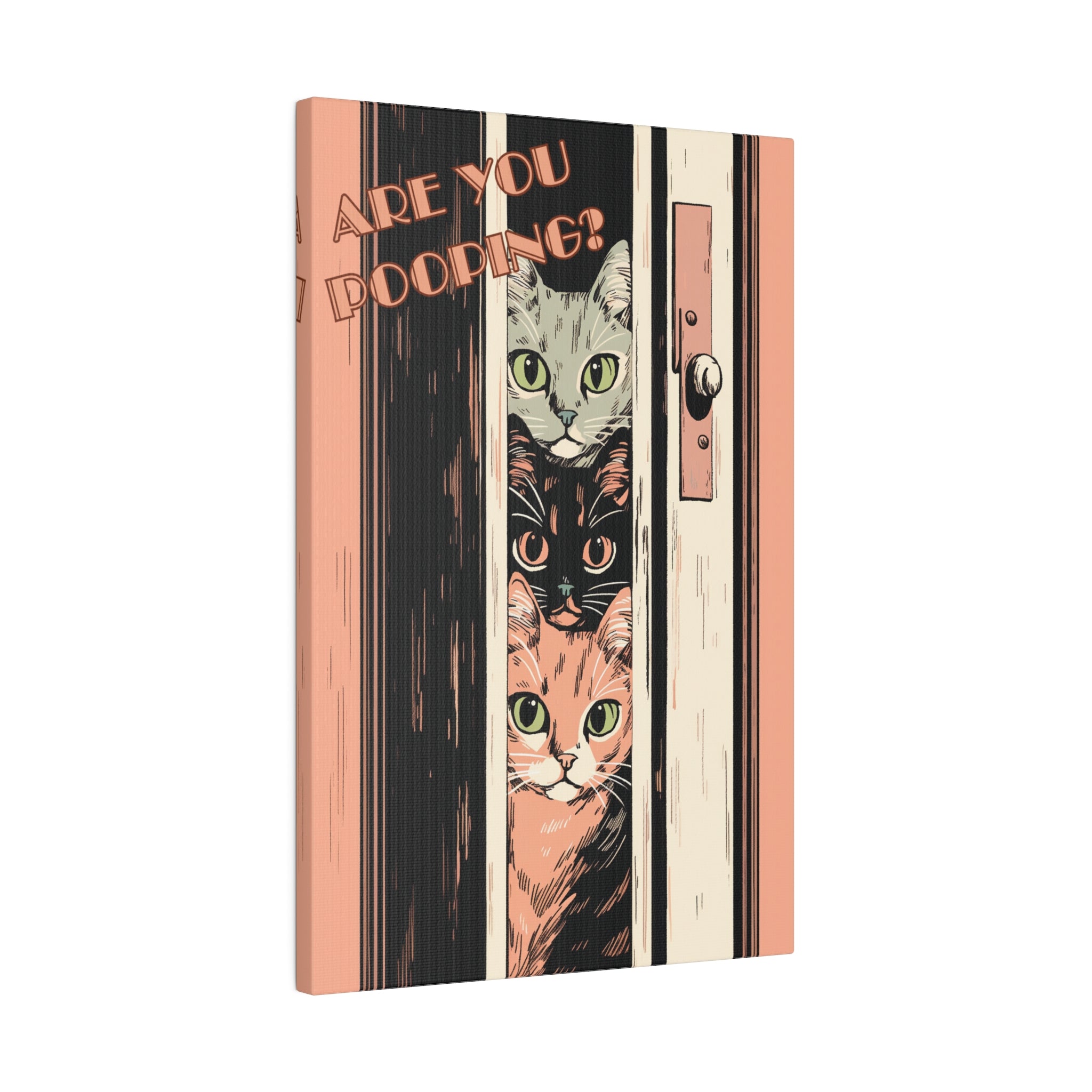 .75" Matte Canvas - Feline Bathroom Inquisition