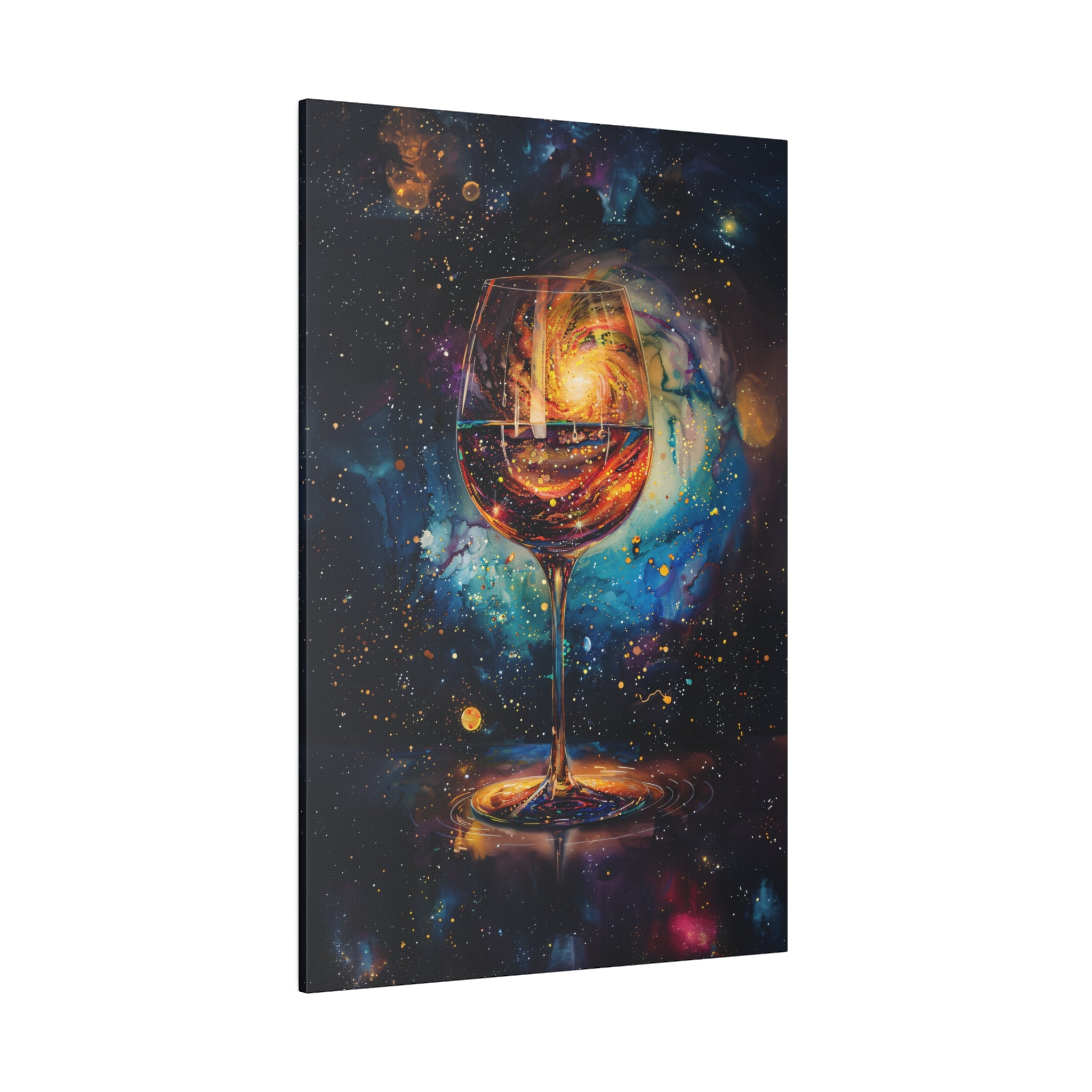 .75" Matte Canvas - Cosmic Swirl in Wine Glass