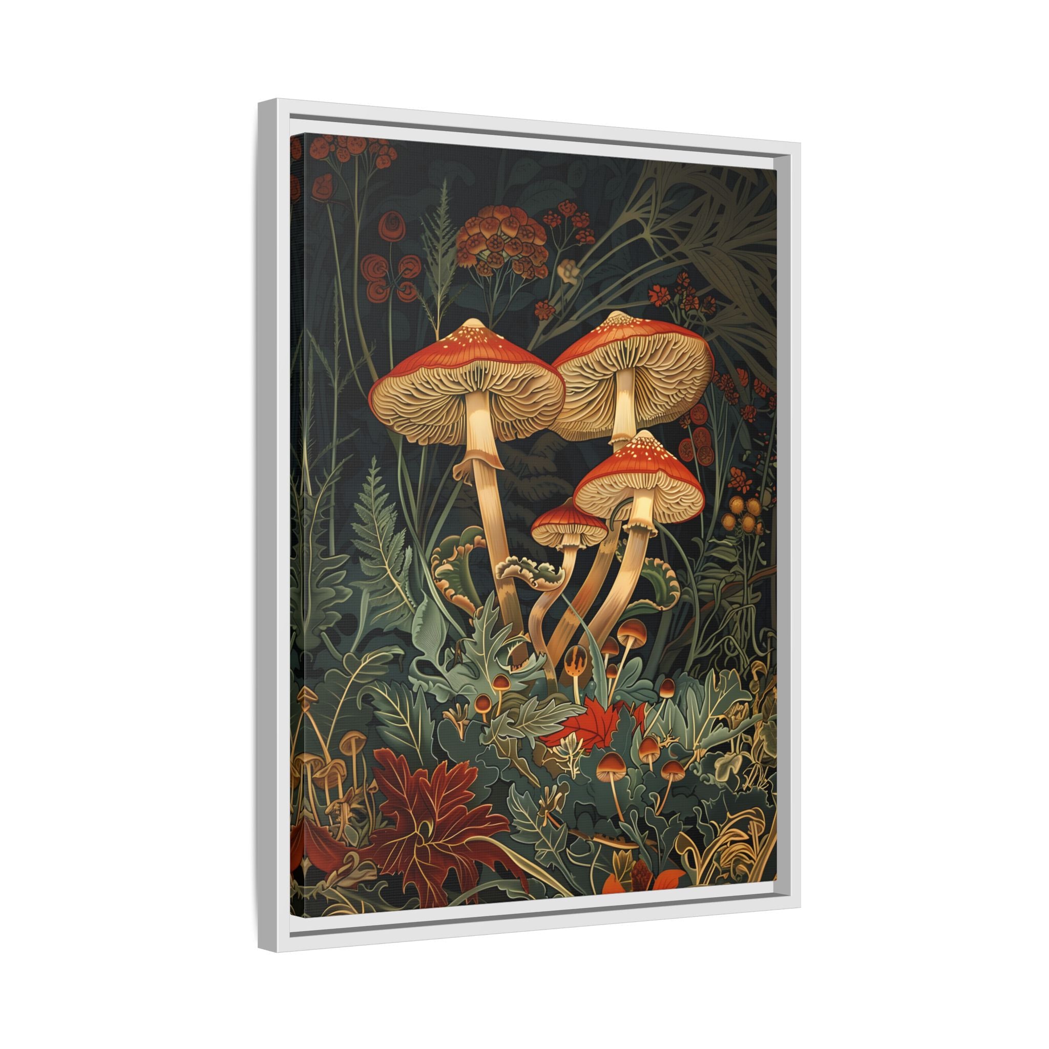 Framed Canvas - Elegant Mushroom Reverie
