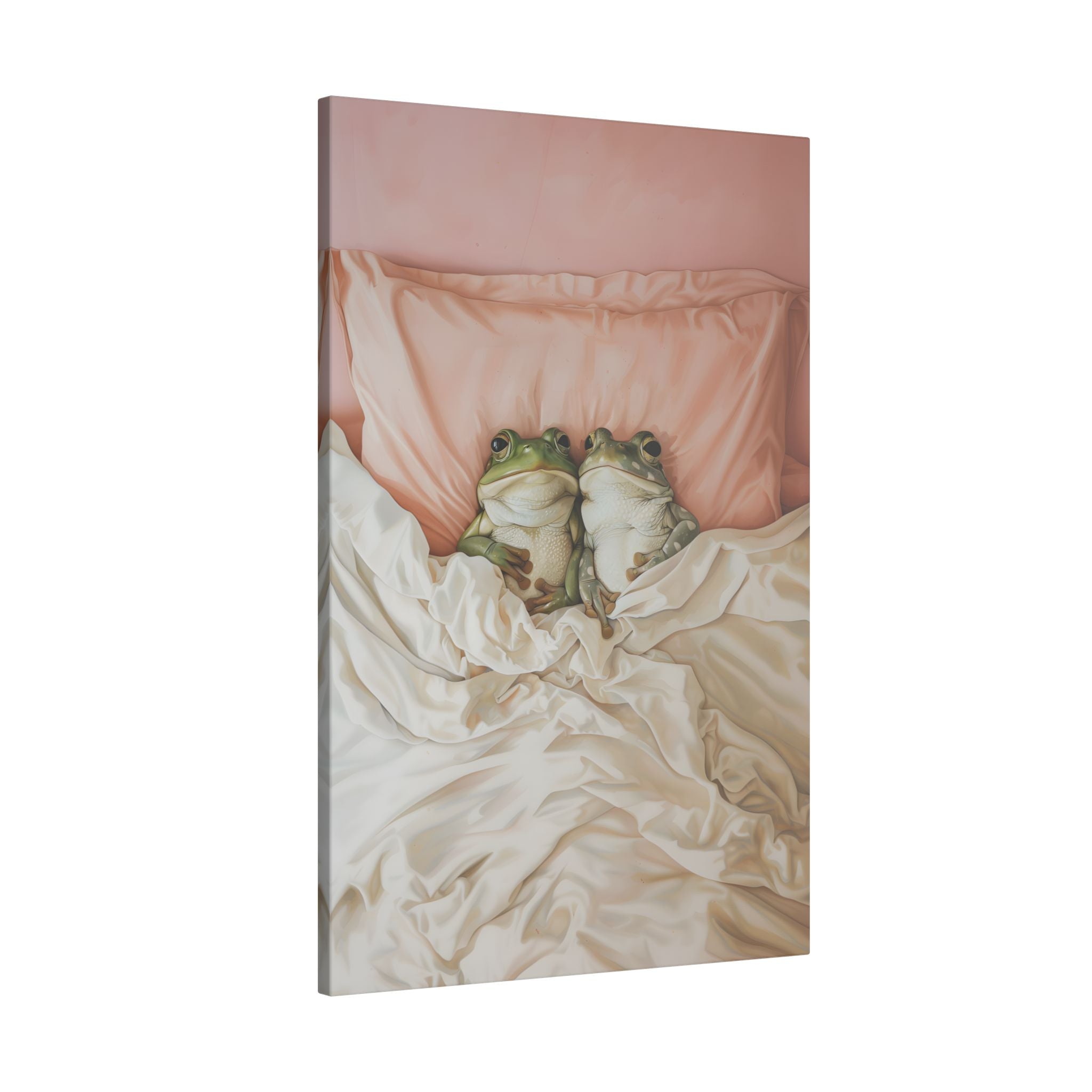.75" Matte Canvas - Cozy Frogs Romantic Bliss