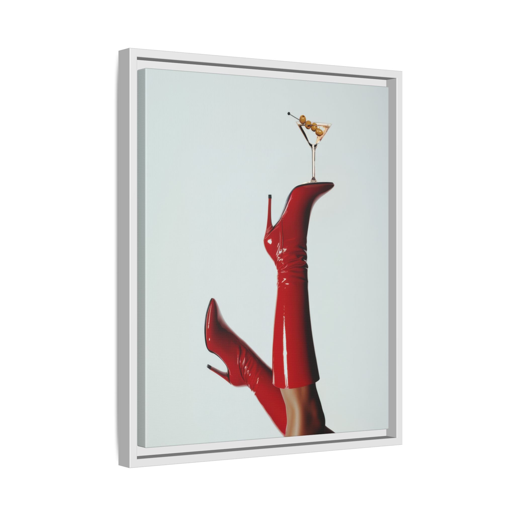 Framed Canvas - Cocktails & Red Stilettos
