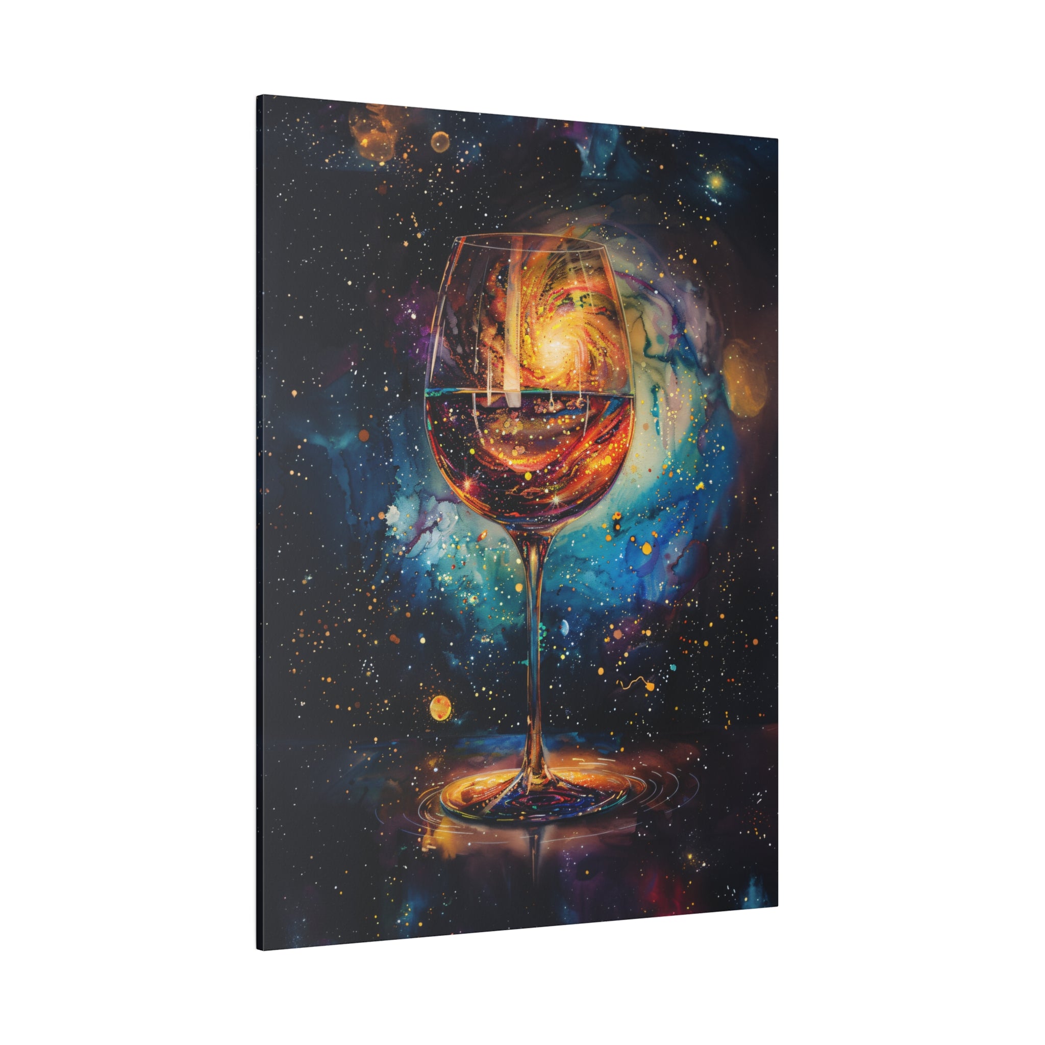 .75" Matte Canvas - Cosmic Swirl in Wine Glass