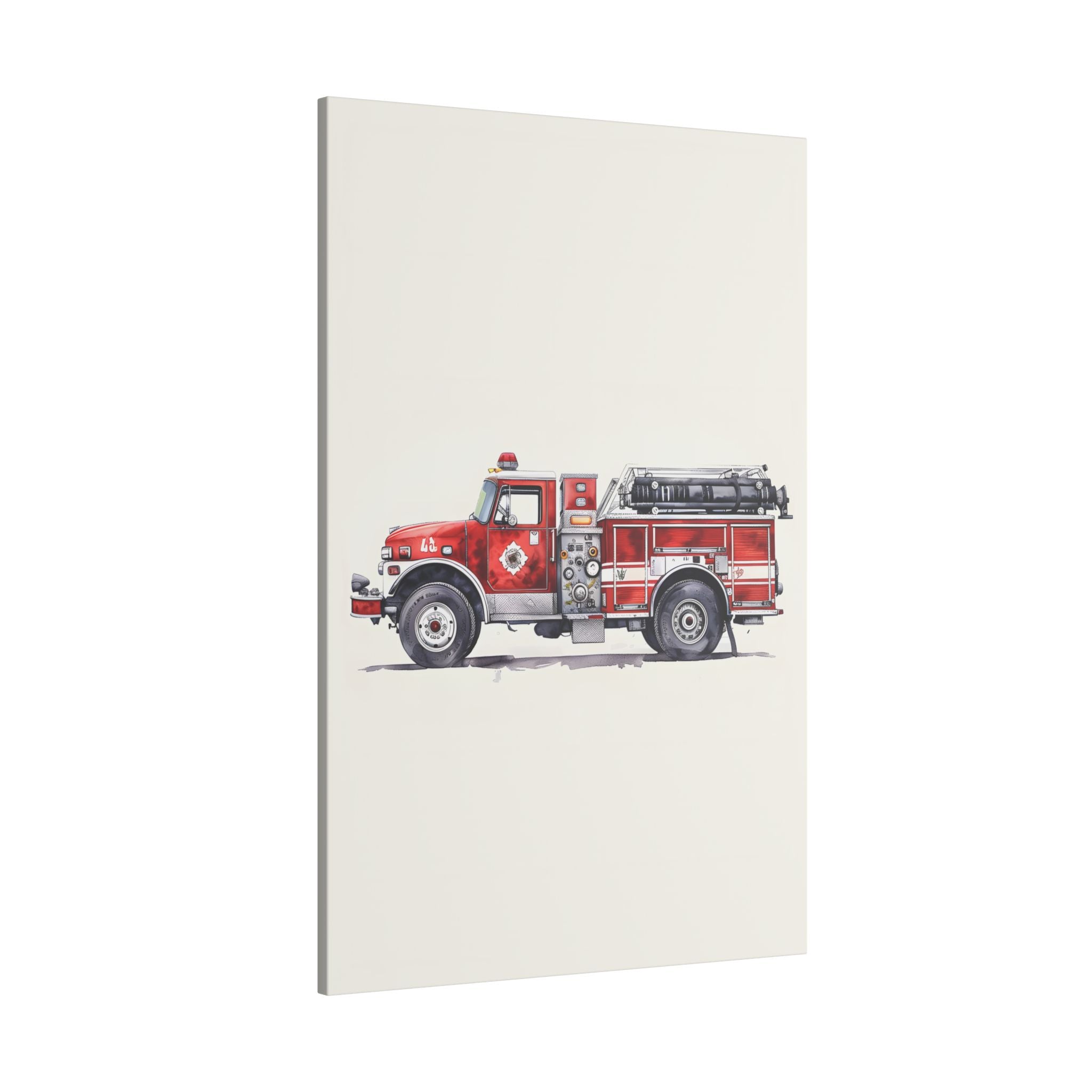 .75" Matte Canvas - Classic Pumper Firetruck