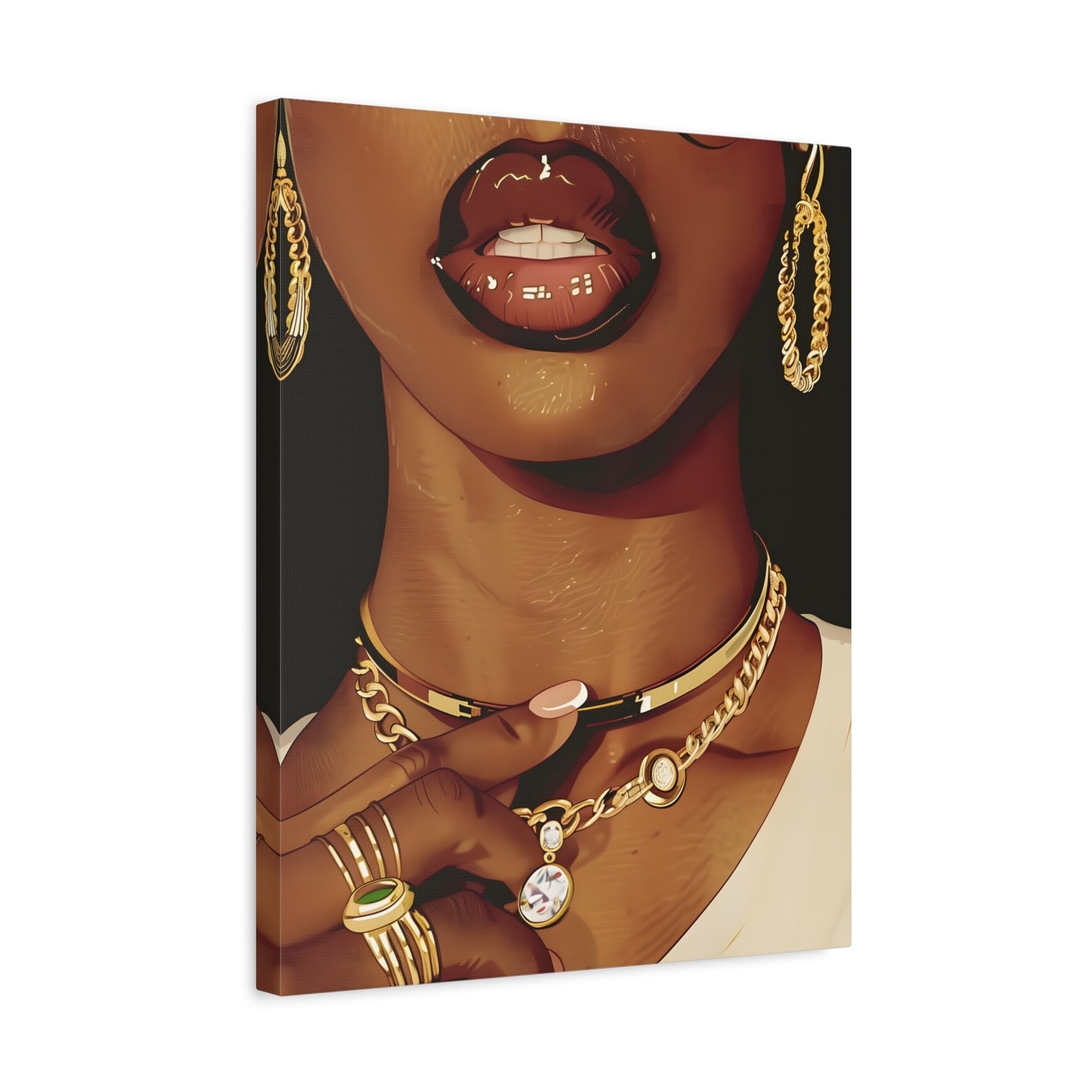 1.25" Matte Canvas - Golden Luxe Confidence Portrait
