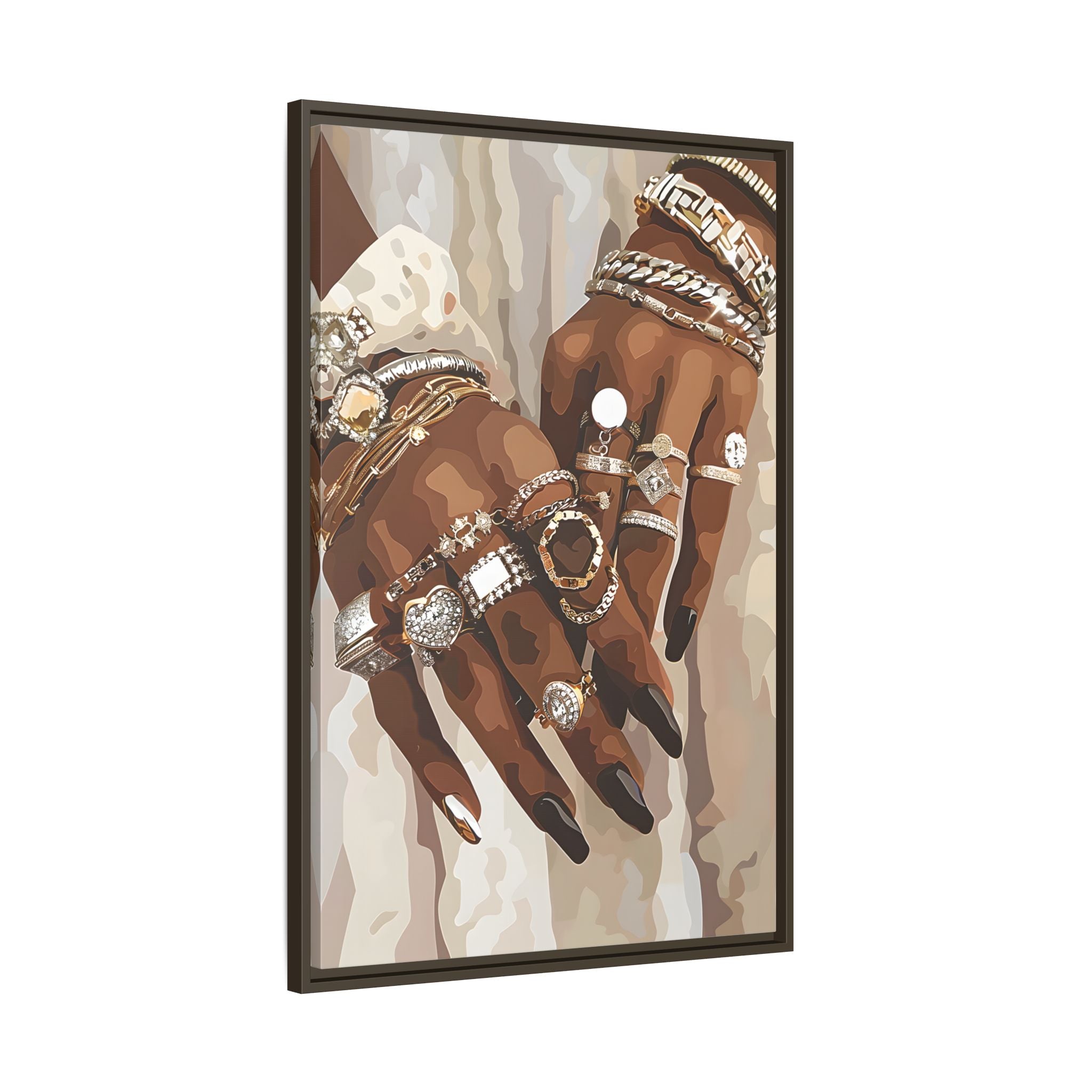 Framed Canvas - Layered Luxe Jewelry Hands