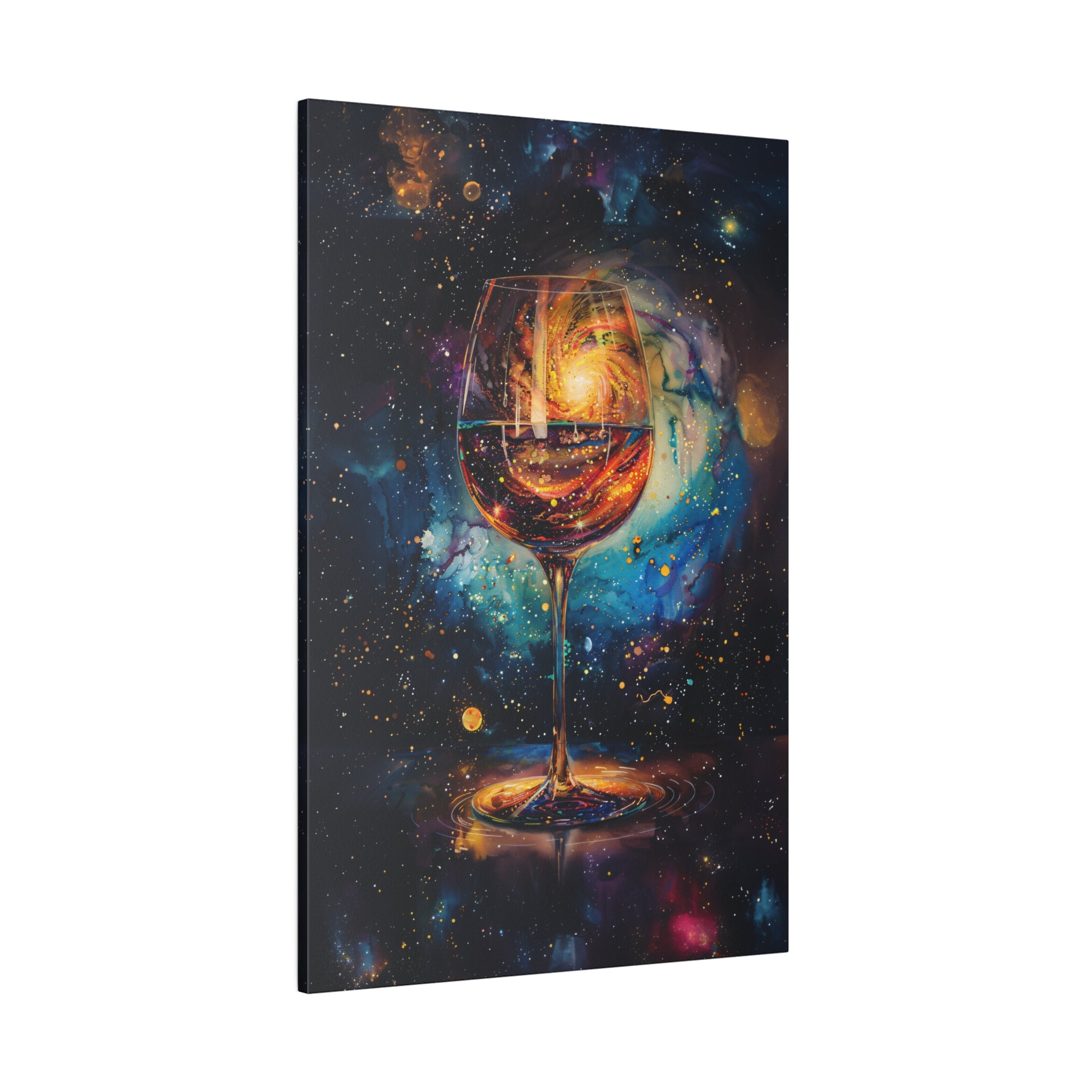 .75" Matte Canvas - Cosmic Swirl in Wine Glass