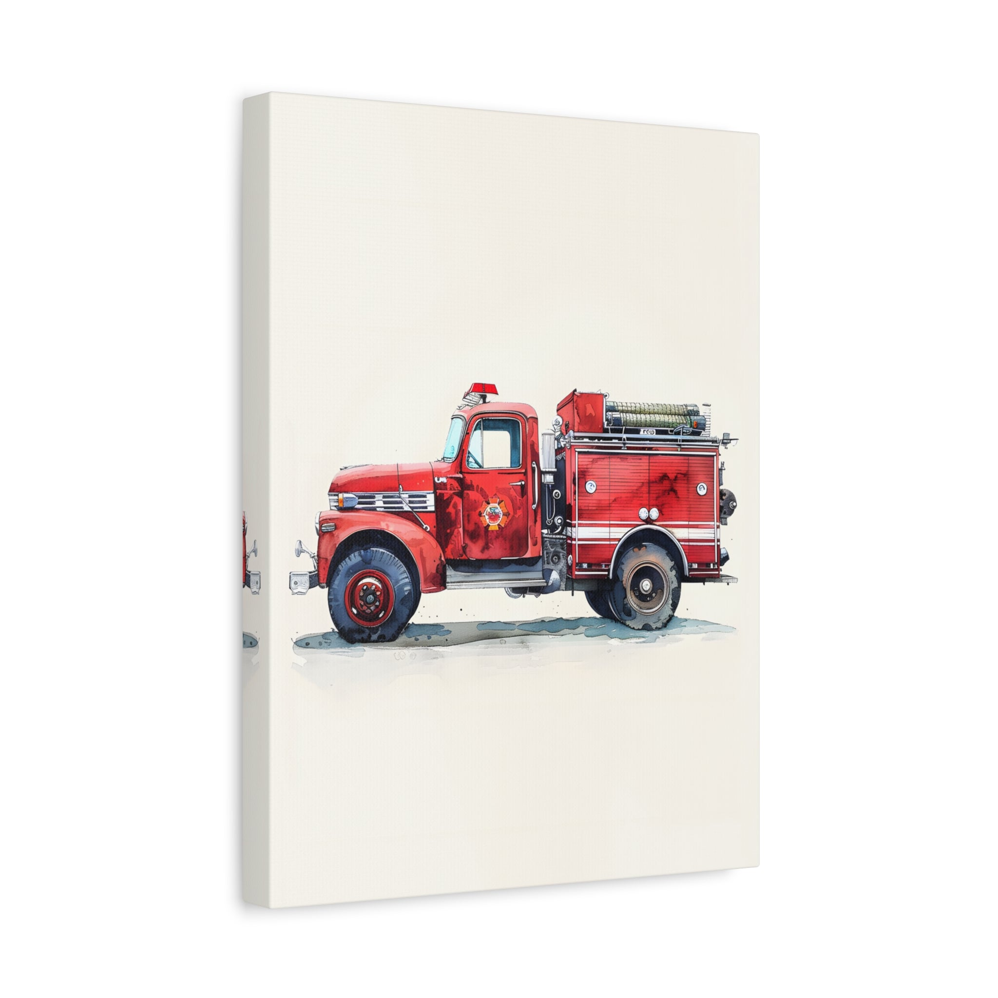 1.25" Matte Canvas - Vintage Firetruck Nursery