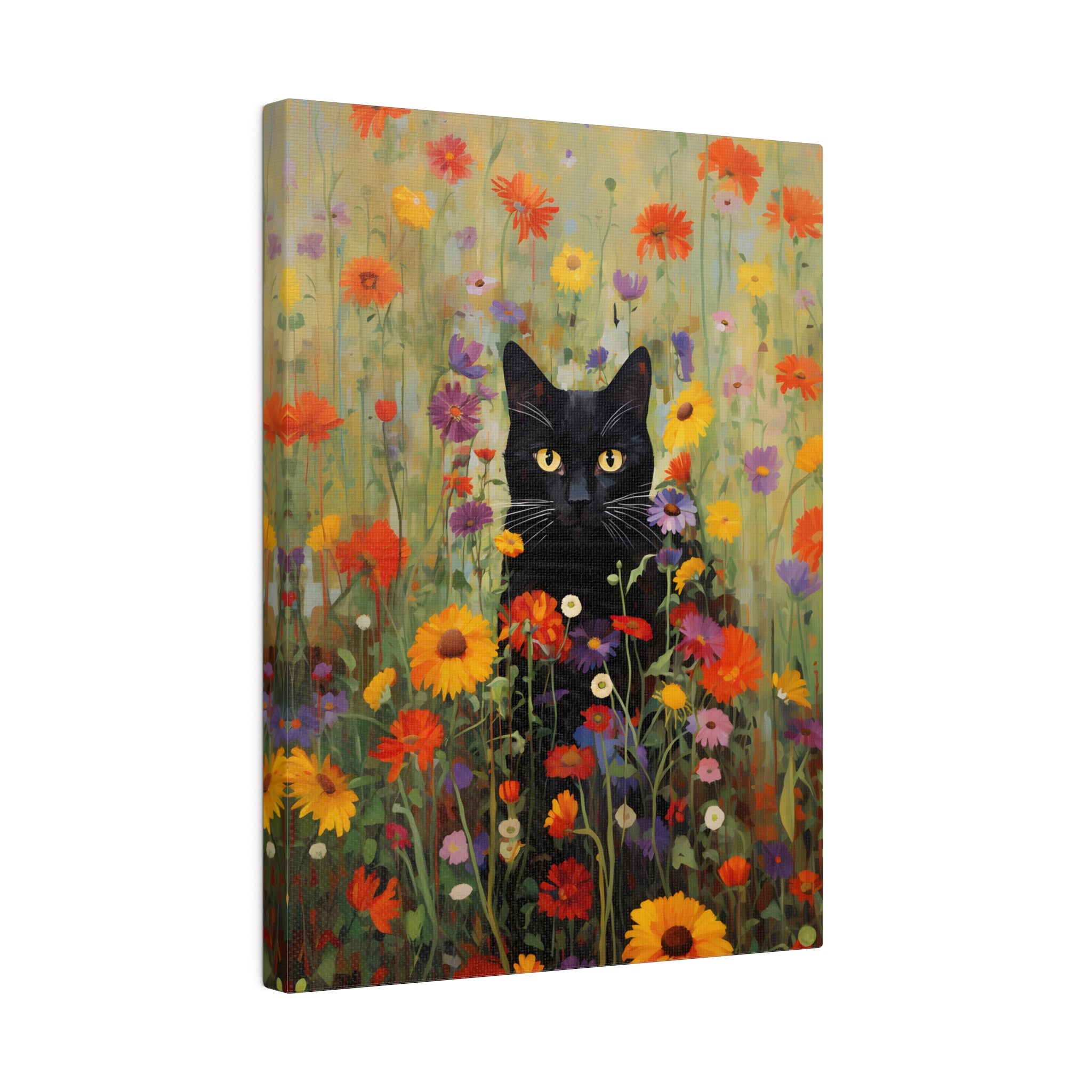 .75" Matte Canvas - Feline Floral Fantasia