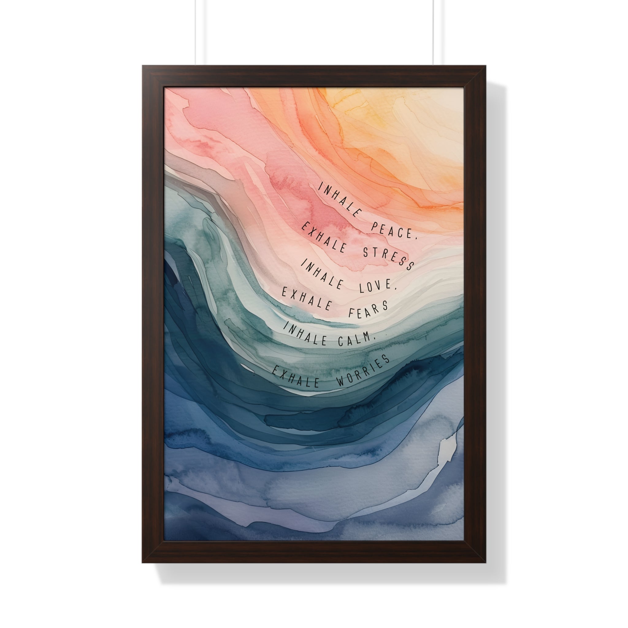 Framed Paper Print - Inhale Exhale Watercolor Calm