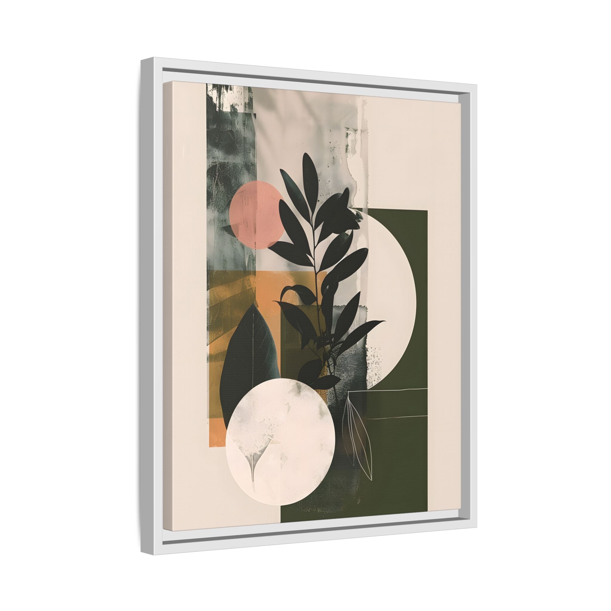 Framed Canvas - Earthy Geometric Botanicals
