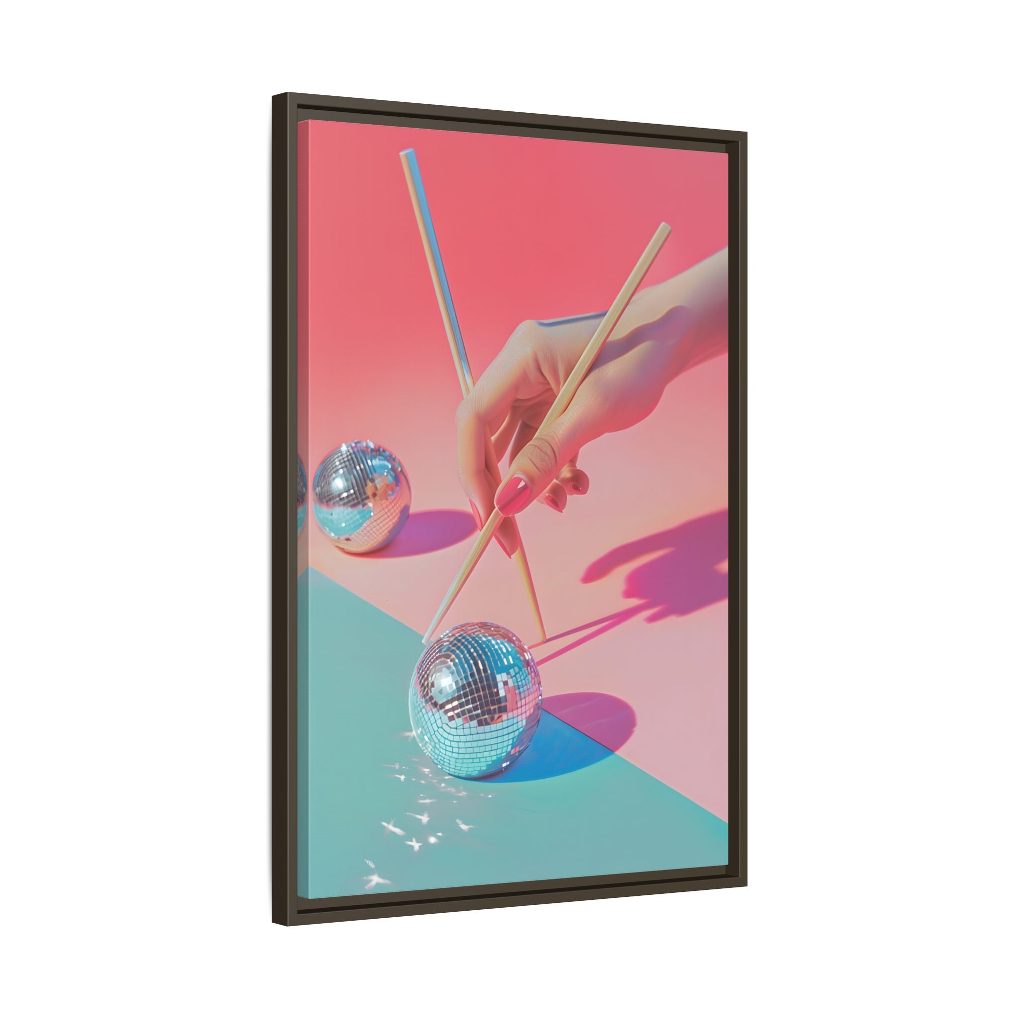 Framed Canvas - Disco Chopsticks Delight
