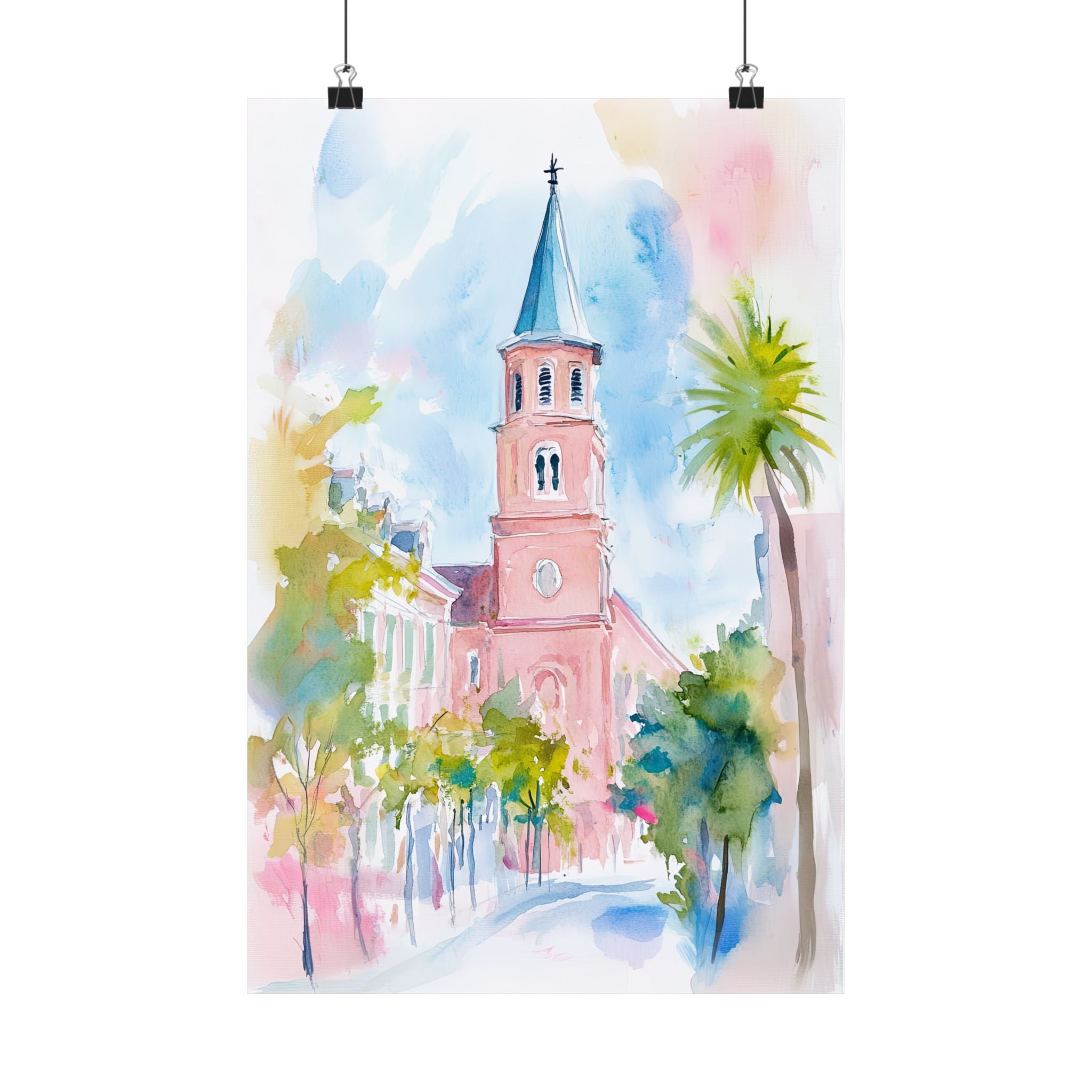 Charleston Steeple in Pastel Haze