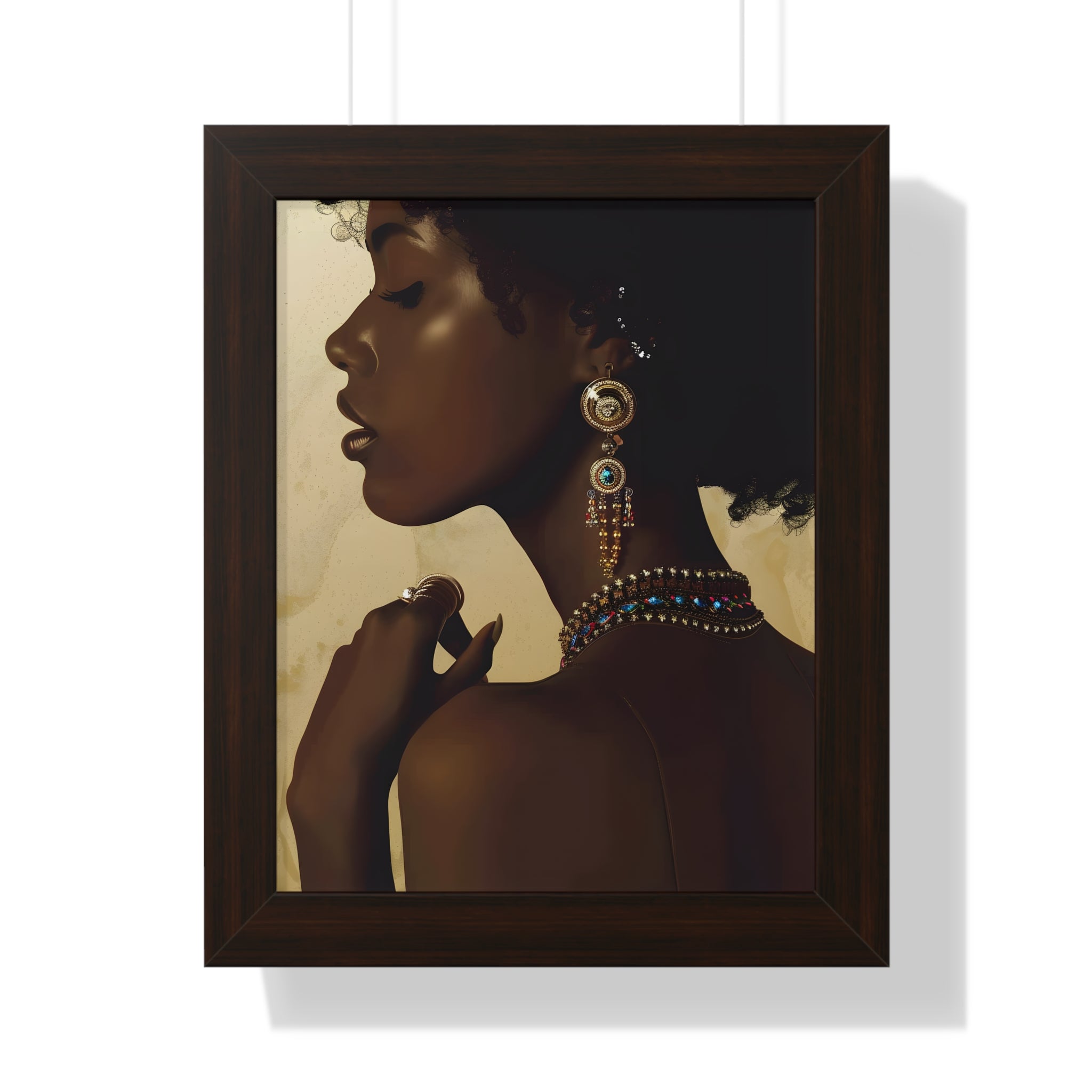 Framed Paper Print - Regal Jewel Toned Muse