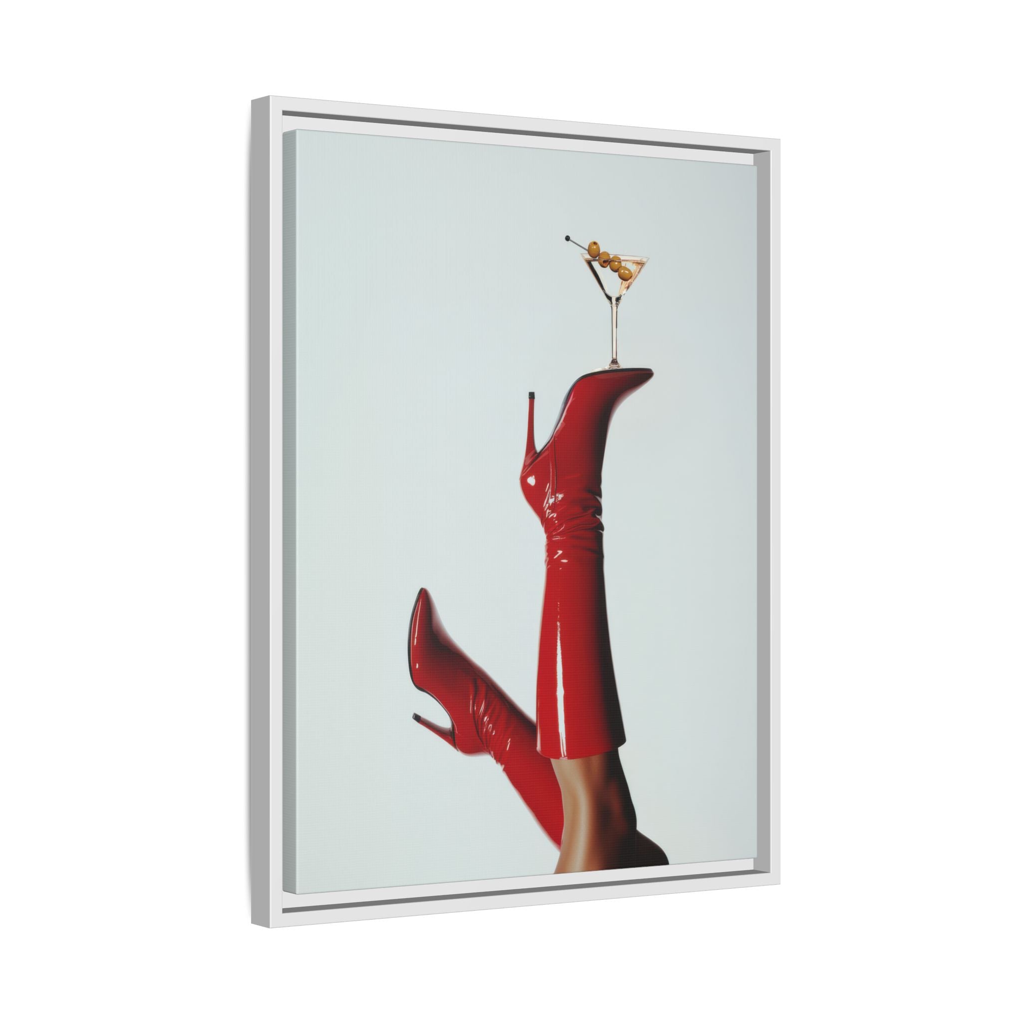 Framed Canvas - Cocktails & Red Stilettos
