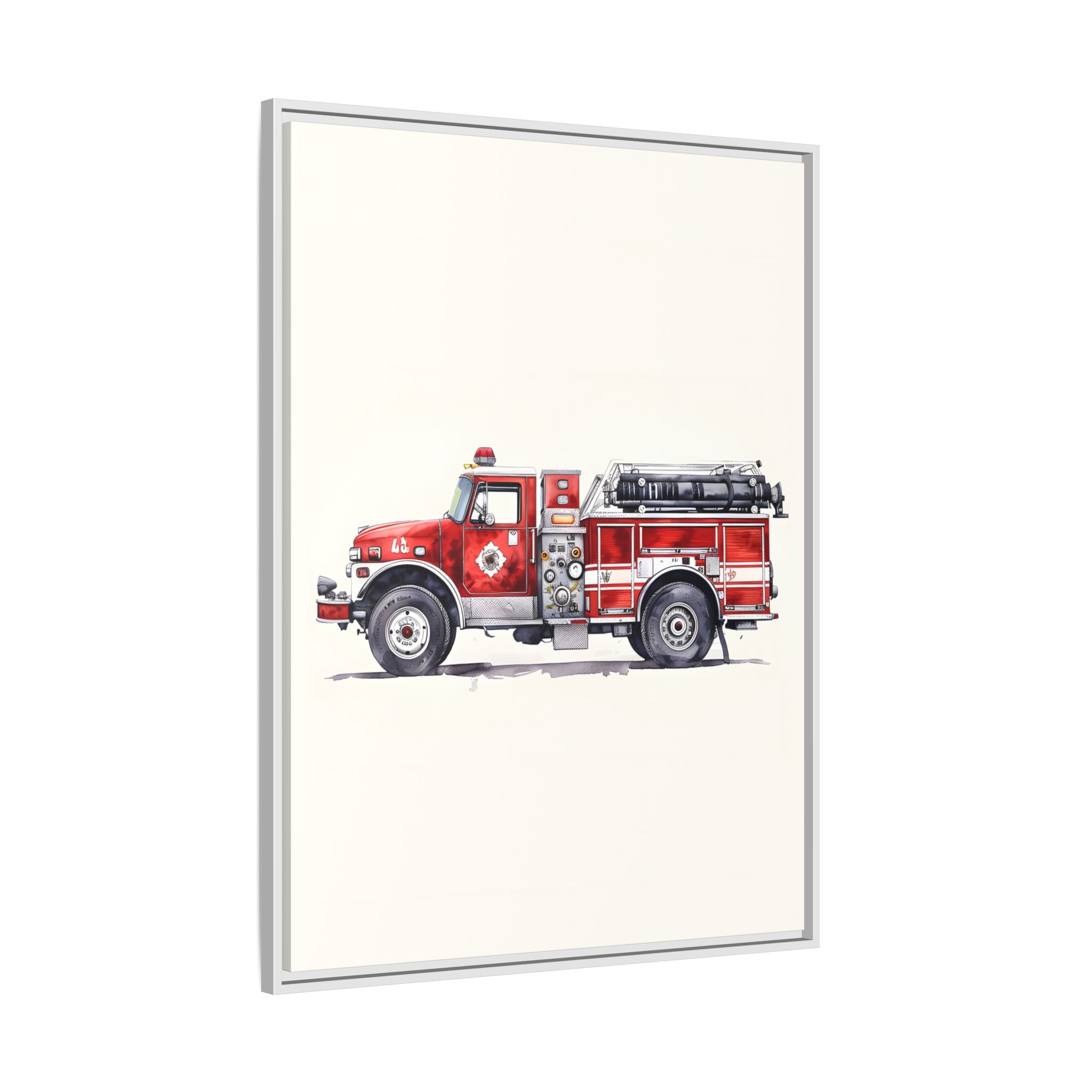 Framed Canvas - Classic Pumper Firetruck