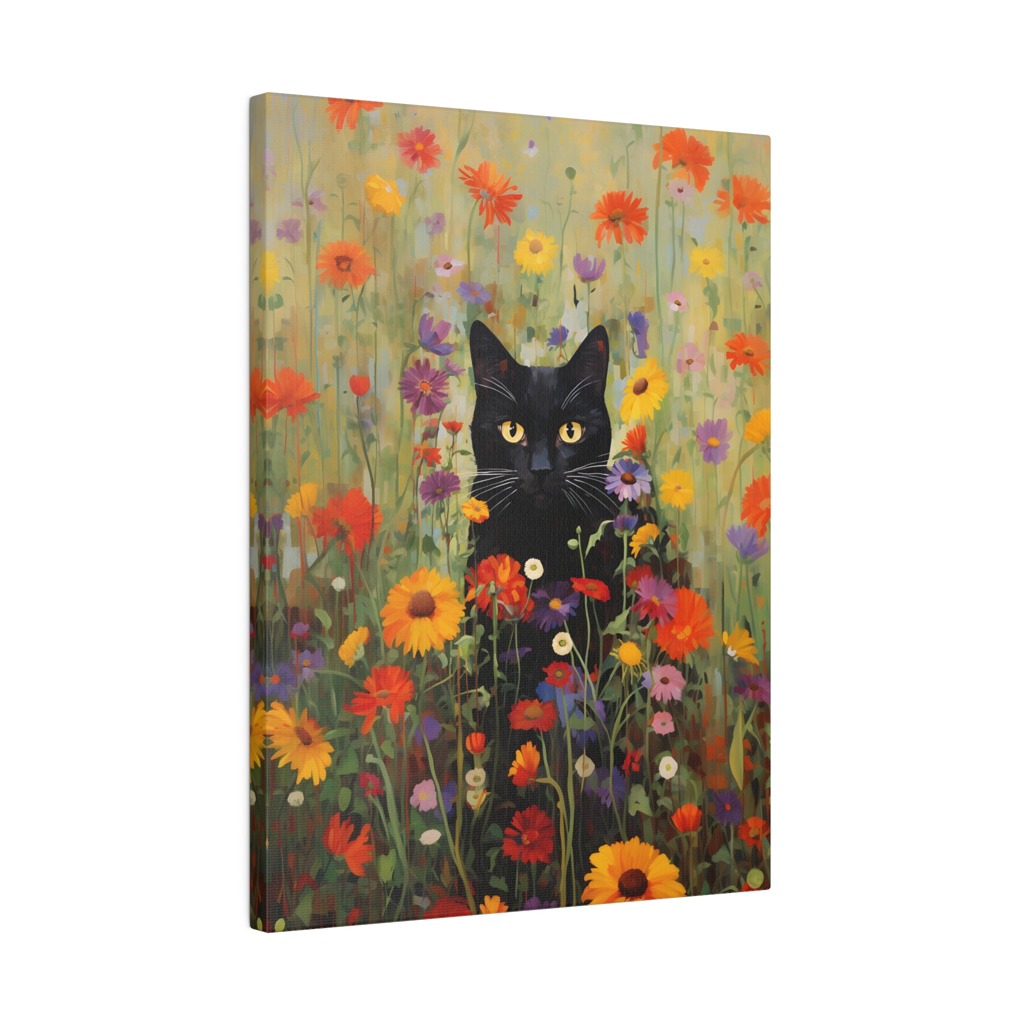 .75" Matte Canvas - Feline Floral Fantasia