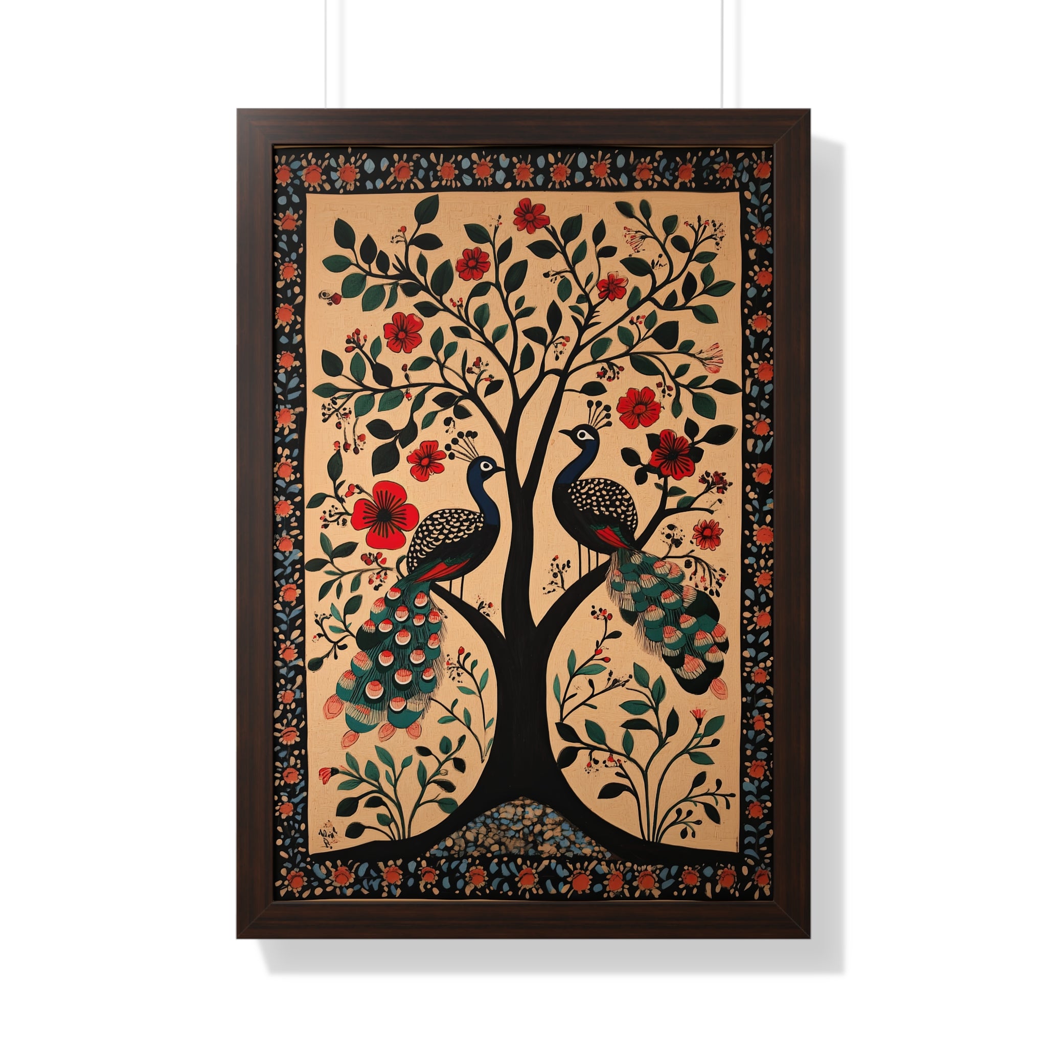 Framed Paper Print - Lovers Under Blooming Canopy