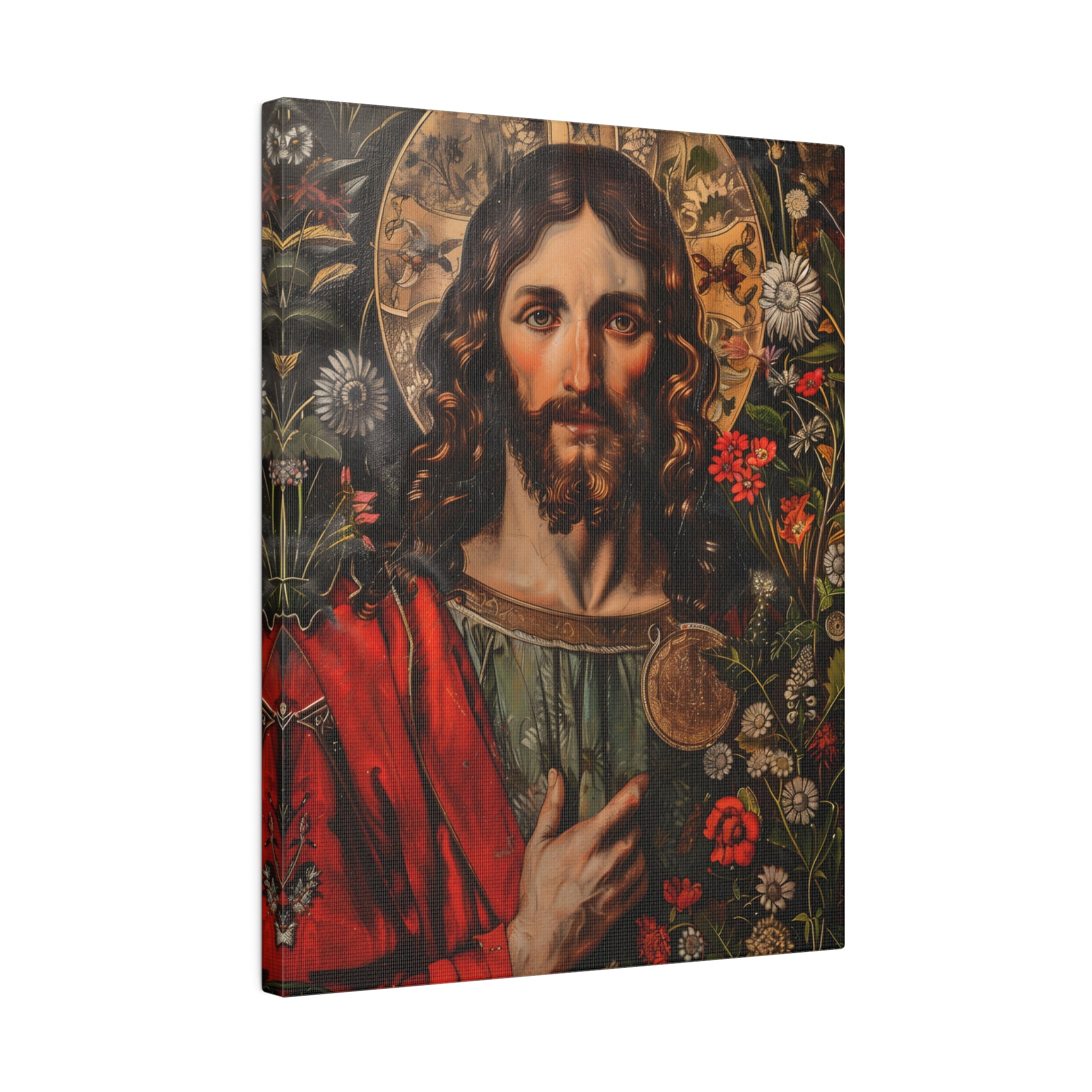 .75" Matte Canvas - Sacred Floral Savior