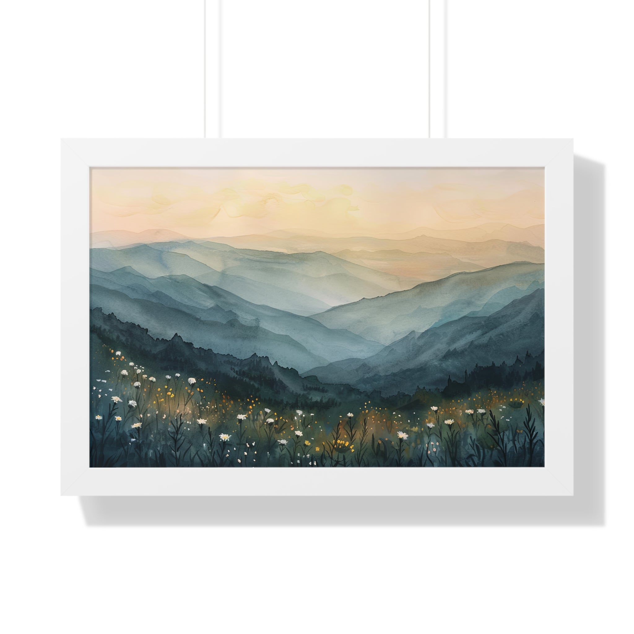 Framed Paper Print - Misty Blue Ridge Bloomscape