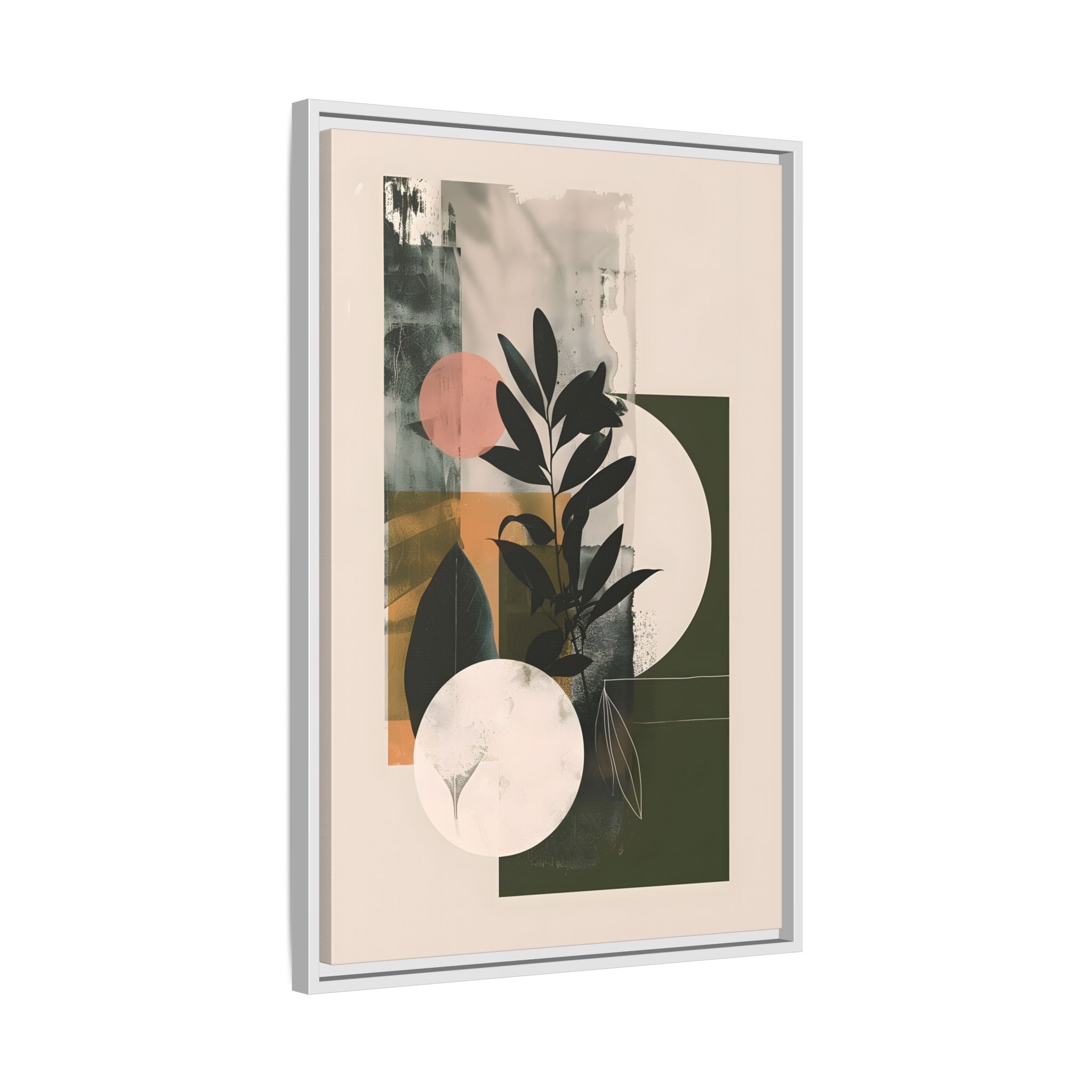 Framed Canvas - Earthy Geometric Botanicals