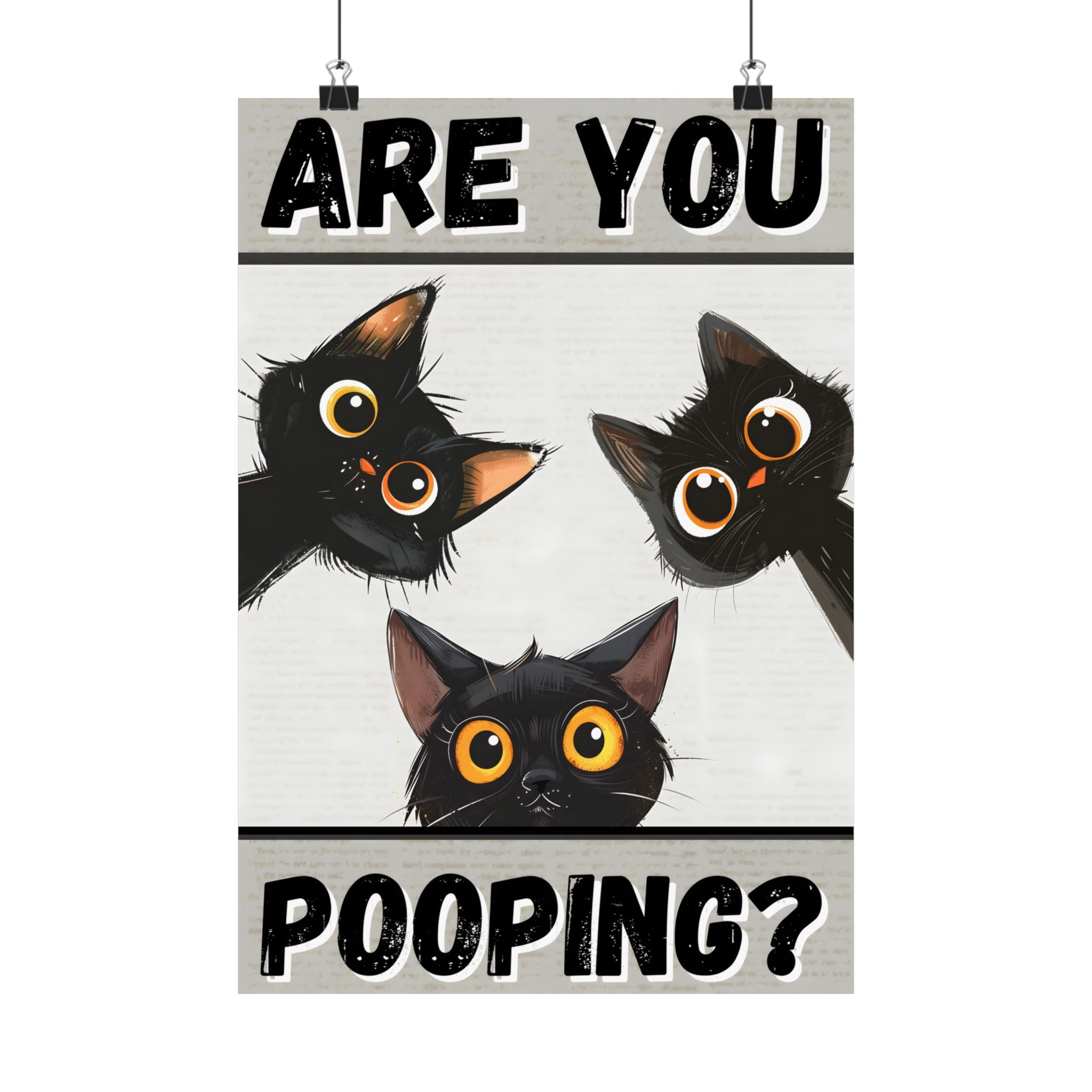 Peeking Cats Toilet Humor